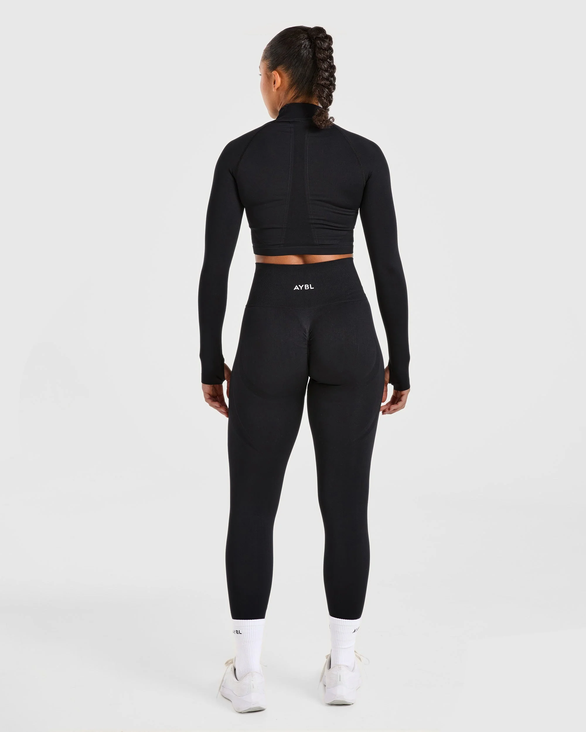 Empower Seamless Crop Zip Jacket - Zwart - Image 4