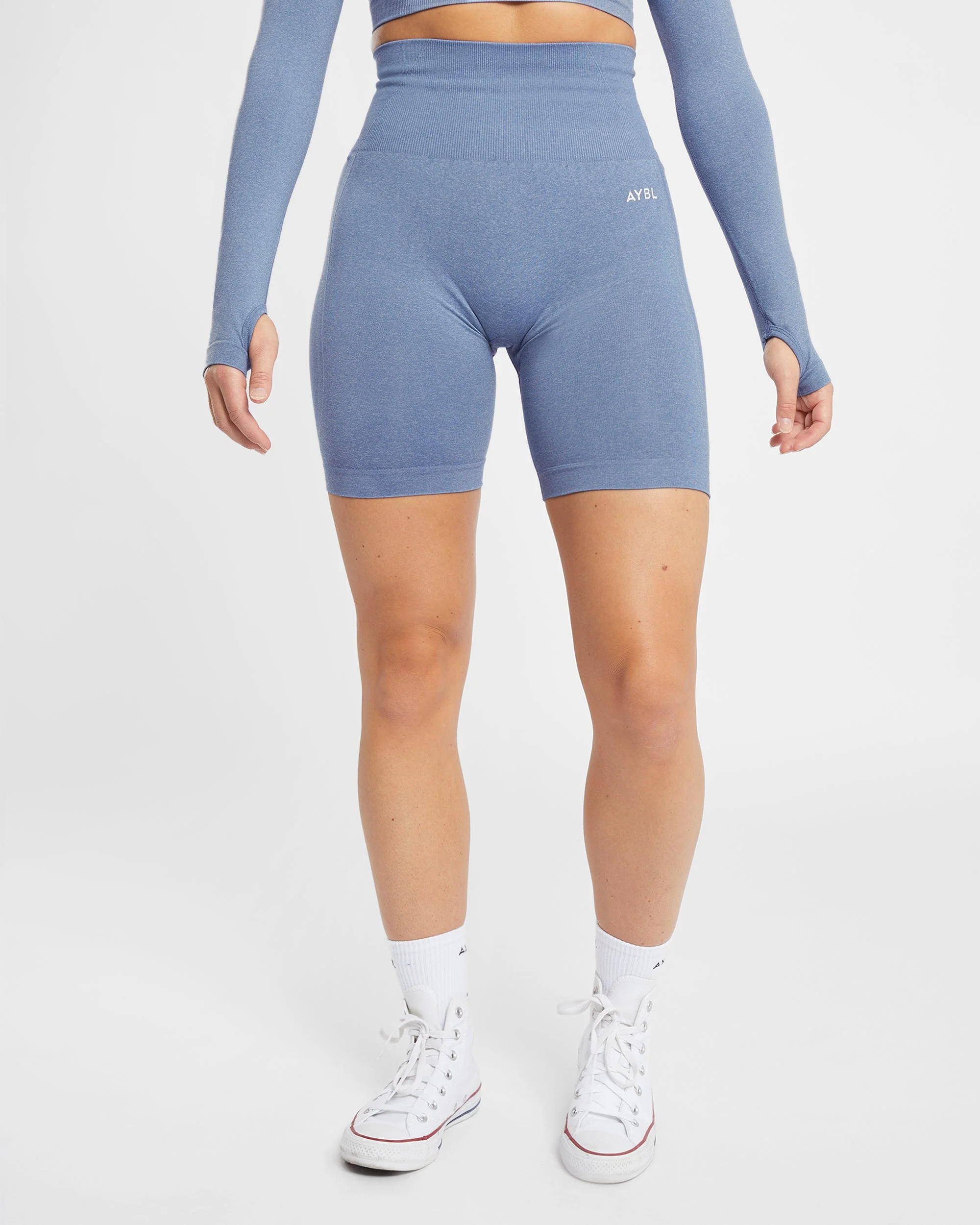 Empower Seamless Cycling Shorts - Blauw Marl