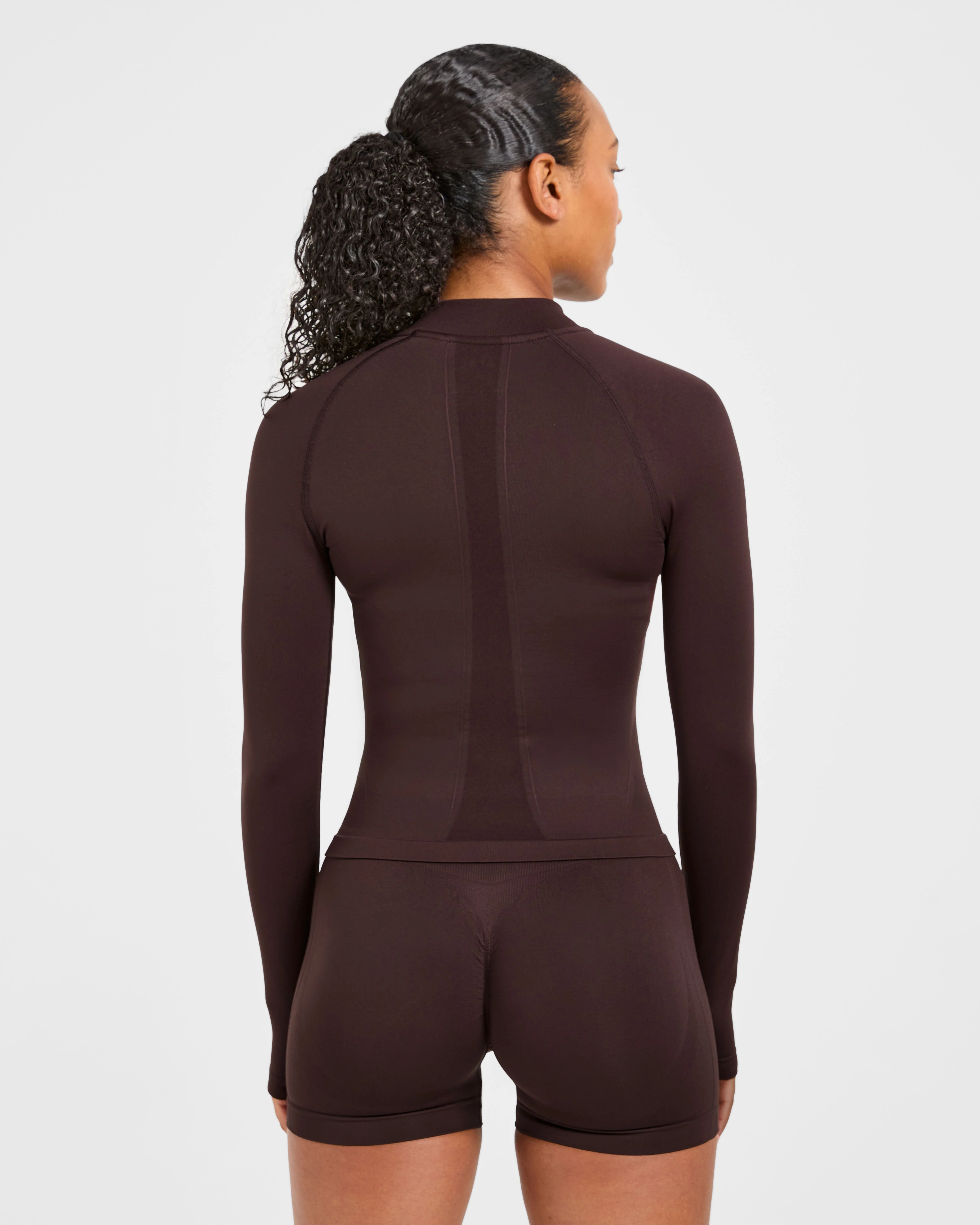 Empower Seamless Full Zip Jacket - Cocoa Bruin - Image 2