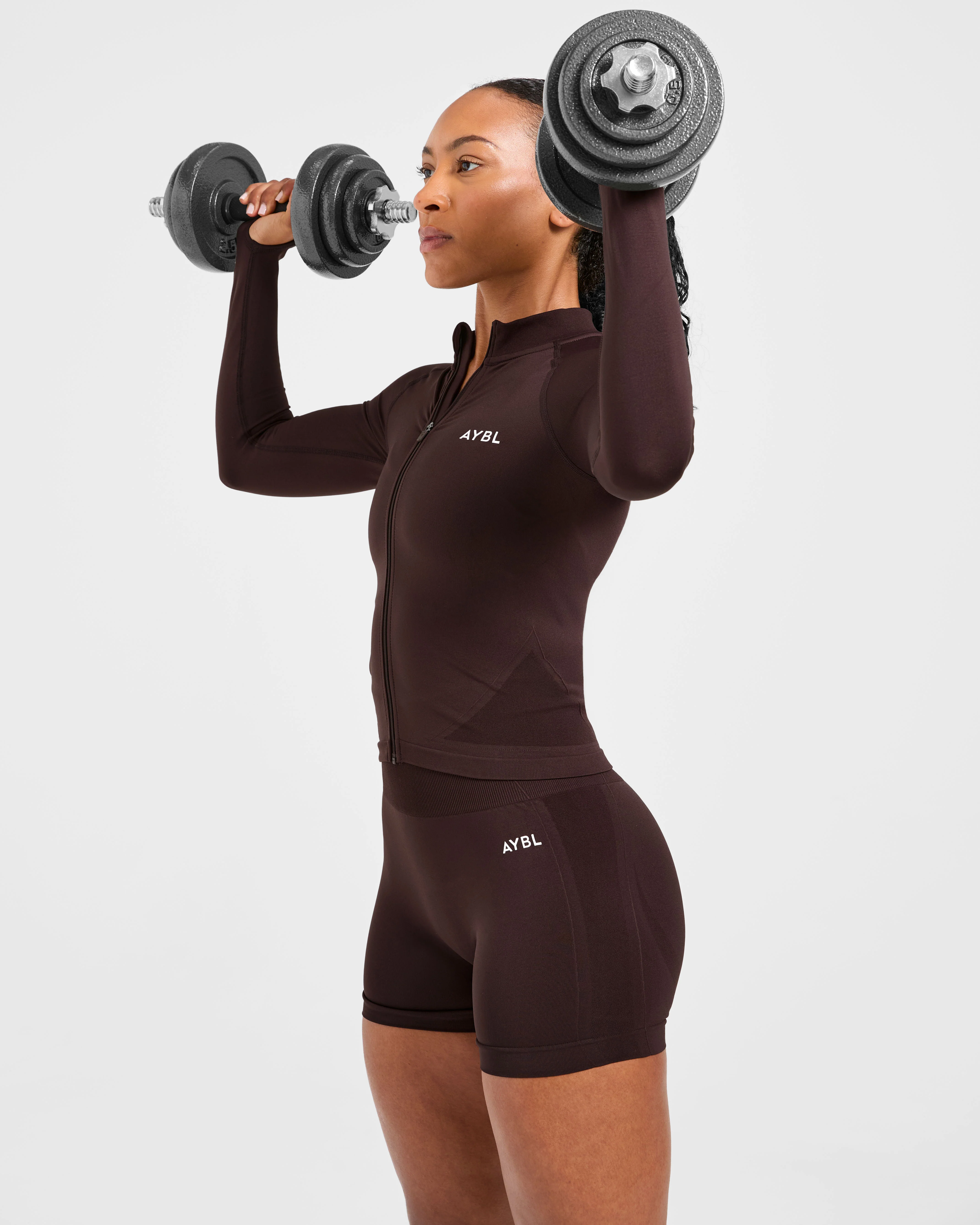 Empower Seamless Full Zip Jacket - Cocoa Bruin - Image 7