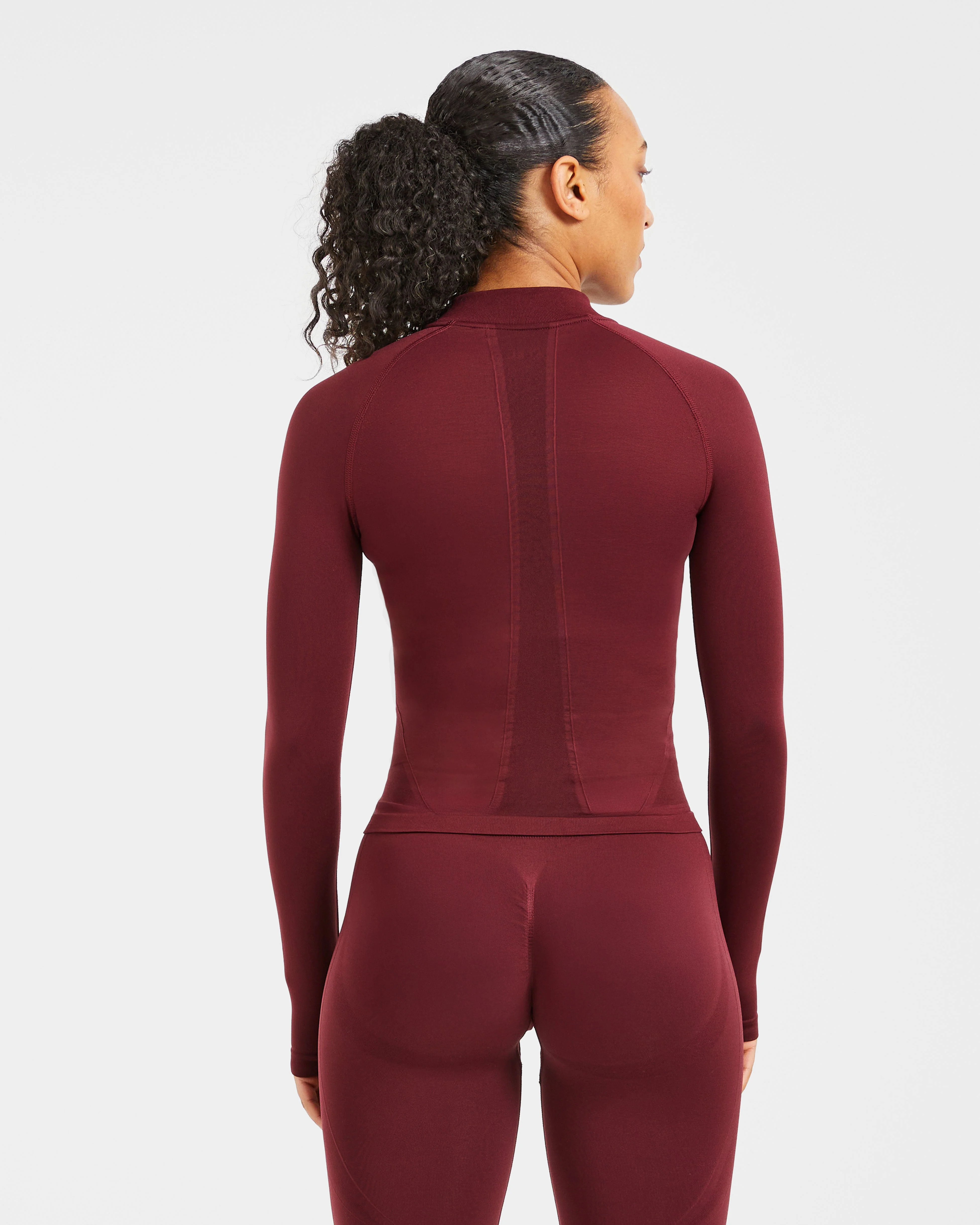 Empower Seamless Full Zip Jacket - Rood Wine - Image 2