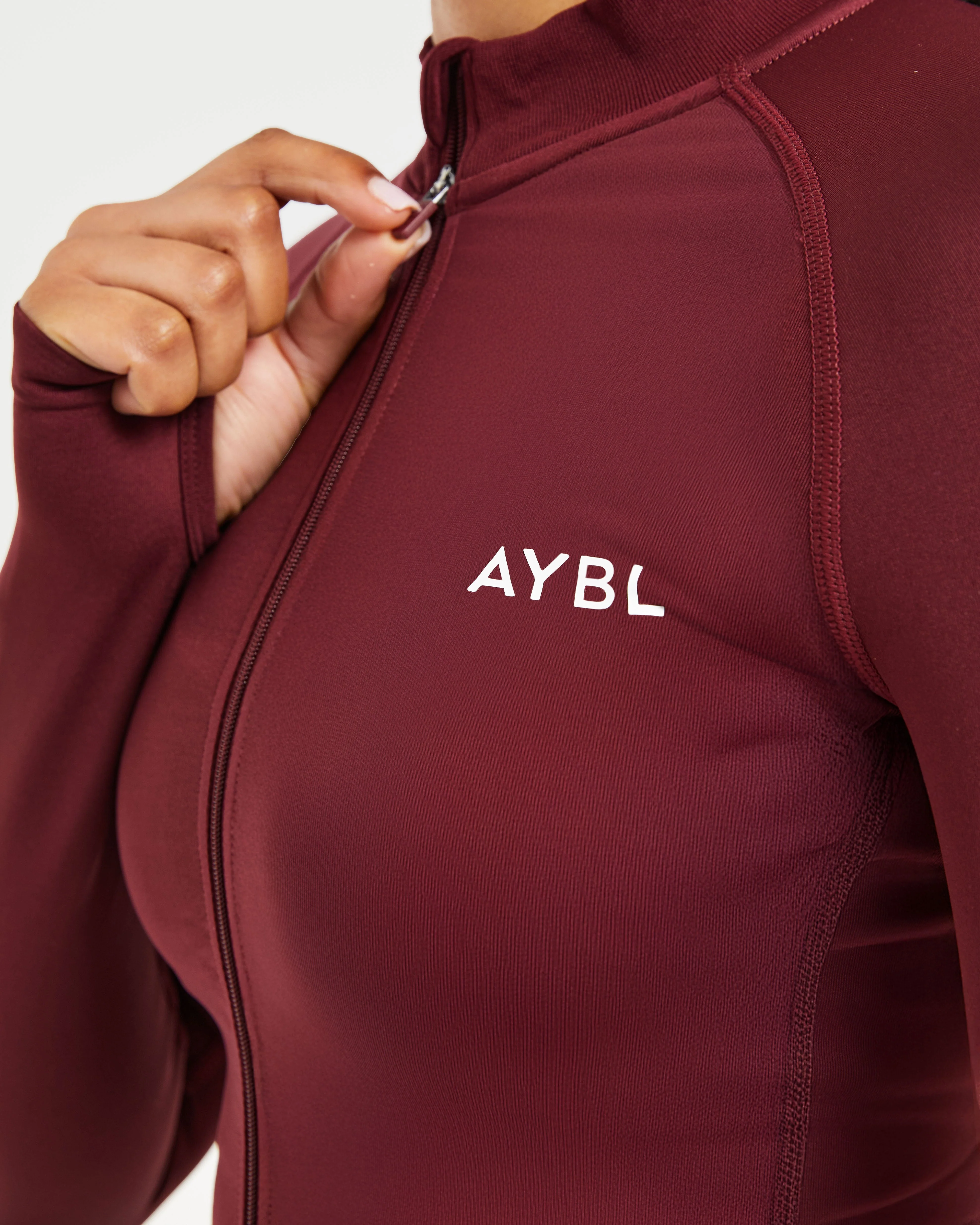 Empower Seamless Full Zip Jacket - Rood Wine - Image 5