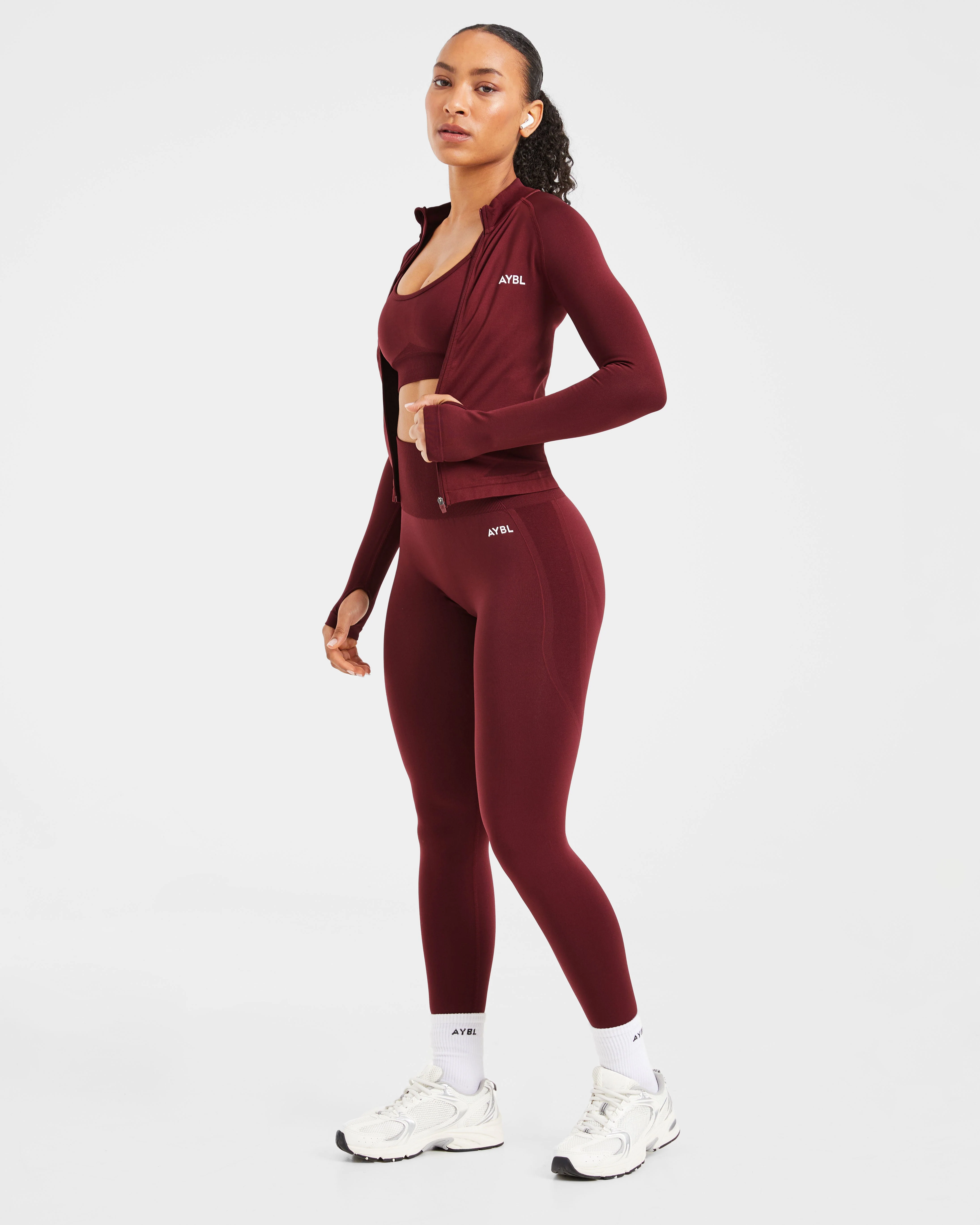 Empower Seamless Full Zip Jacket - Rood Wine - Image 7