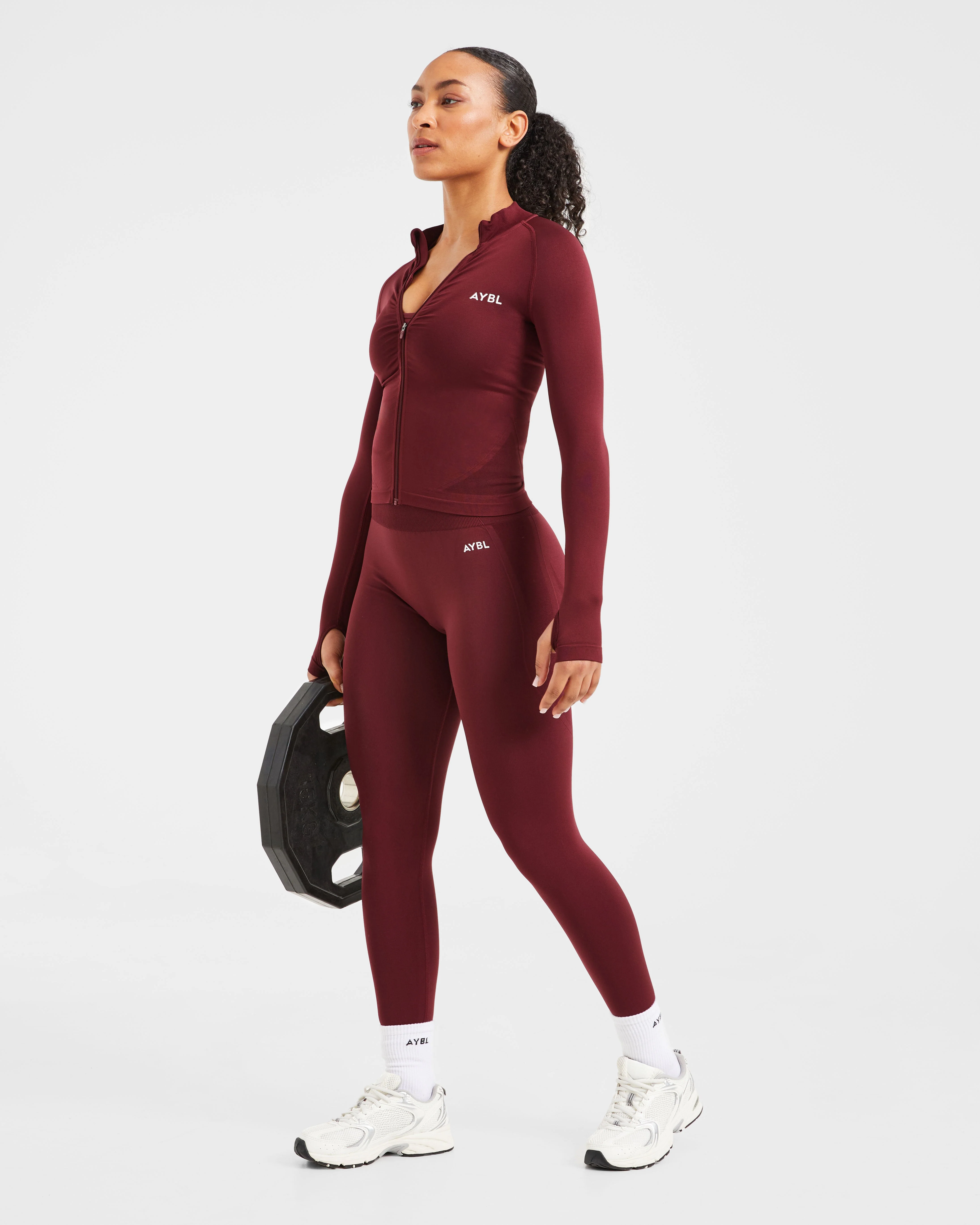 Empower Seamless Full Zip Jacket - Rood Wine - Image 8