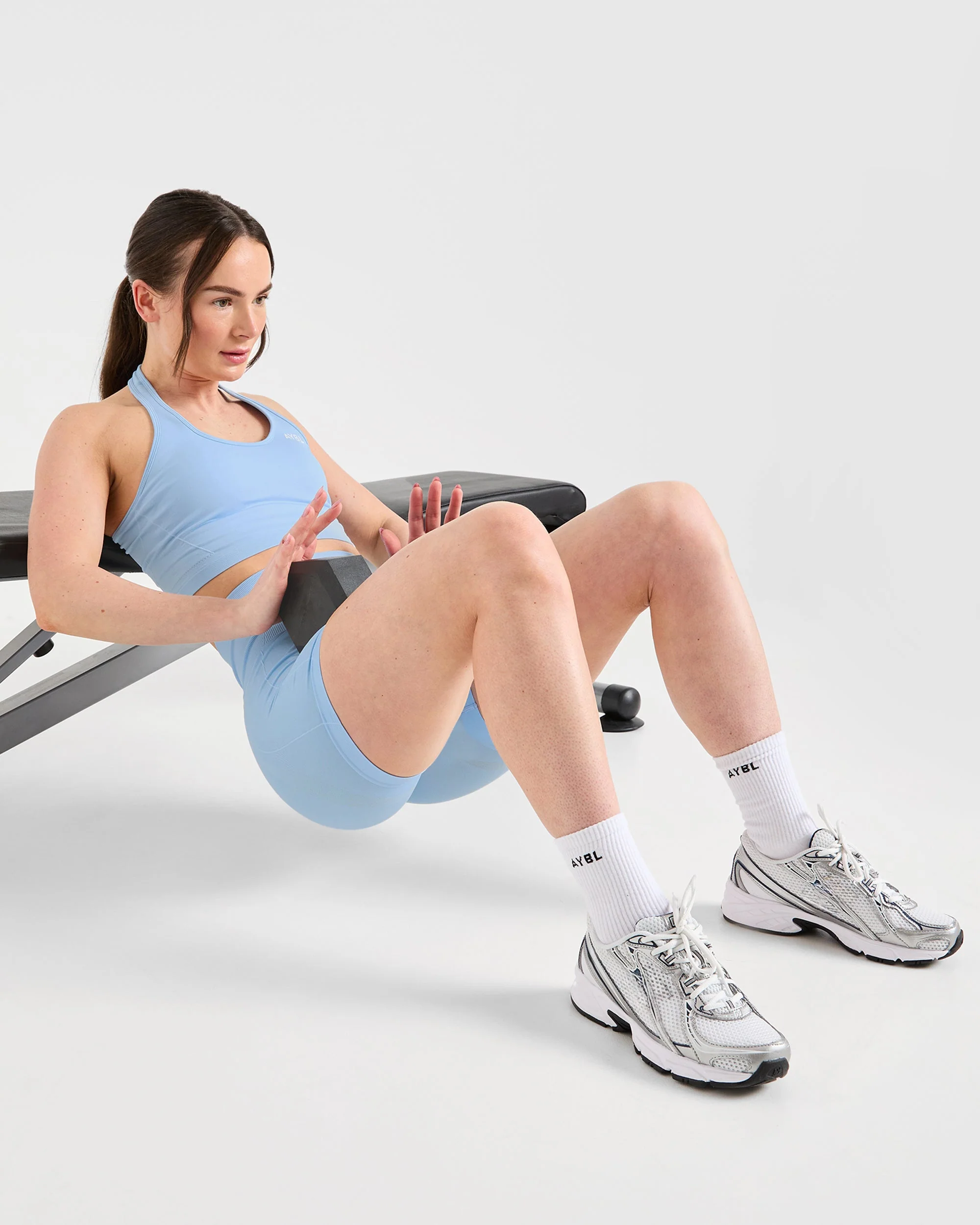 Empower Seamless Halterneck Crop Top - Sky Blauw - Image 8