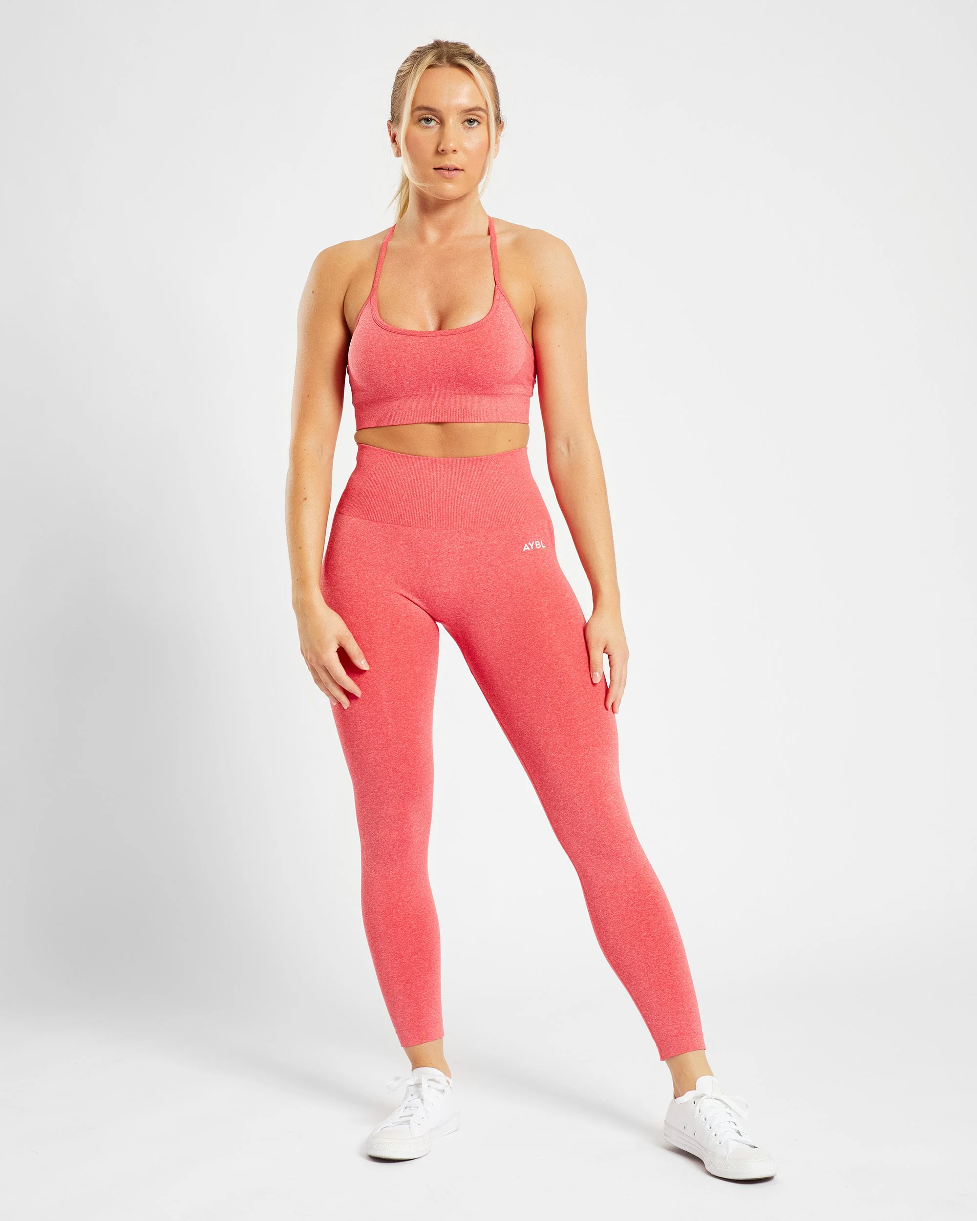 Empower Seamless Leggings - Coral Rood Marl - Image 3