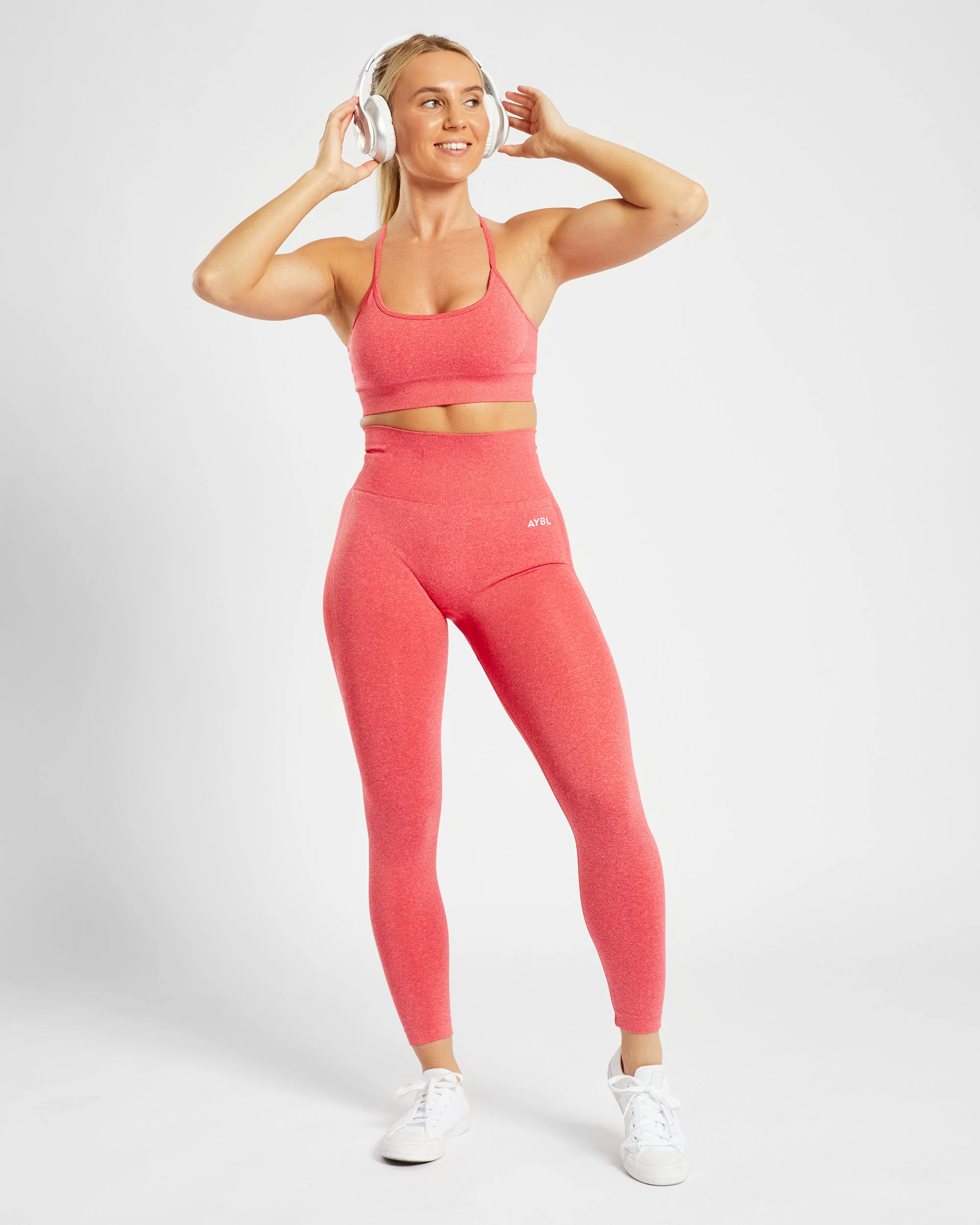 Empower Seamless Leggings - Coral Rood Marl - Image 8
