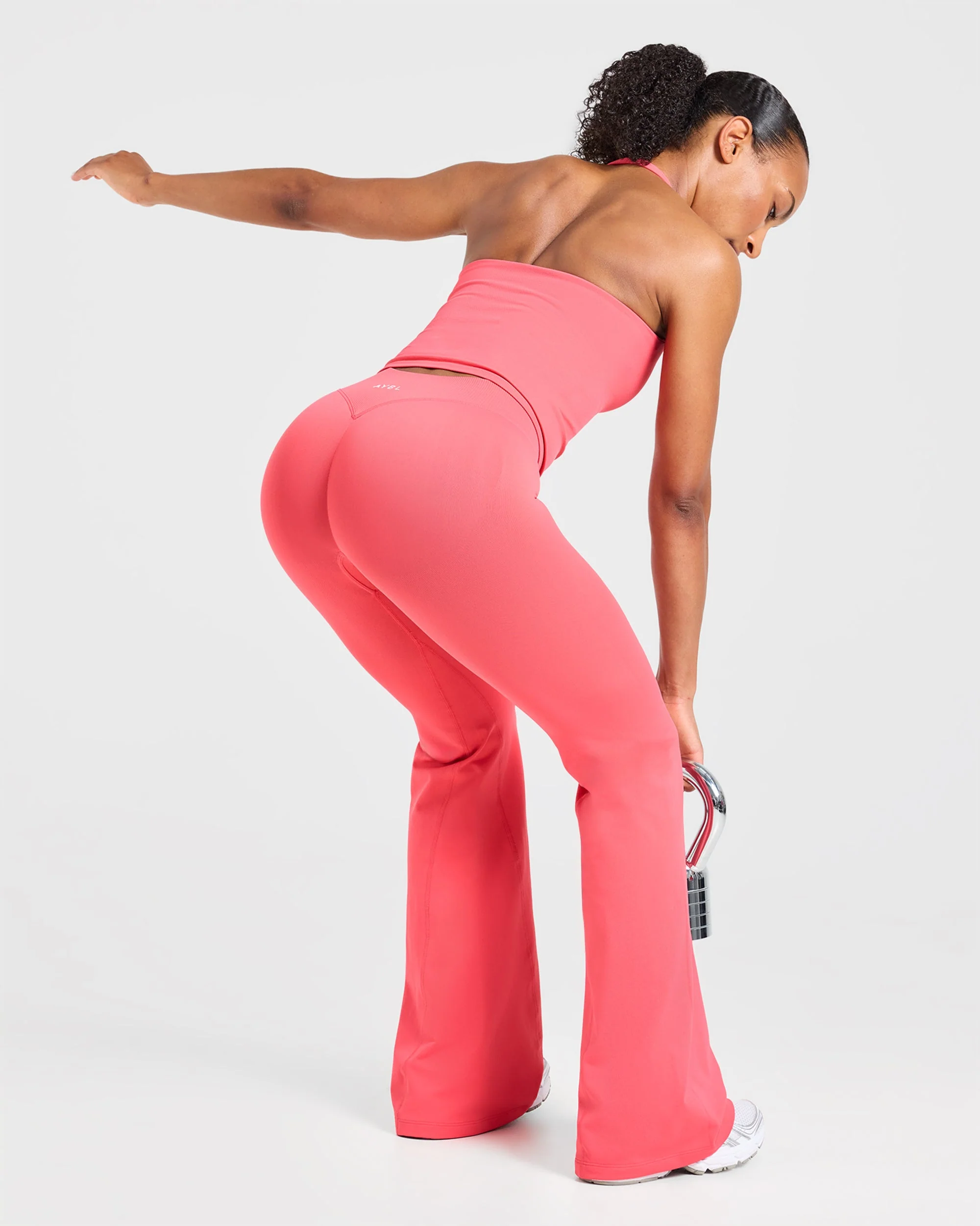 Enhance Seamless Flared Leggings - Summer Coral - Image 8