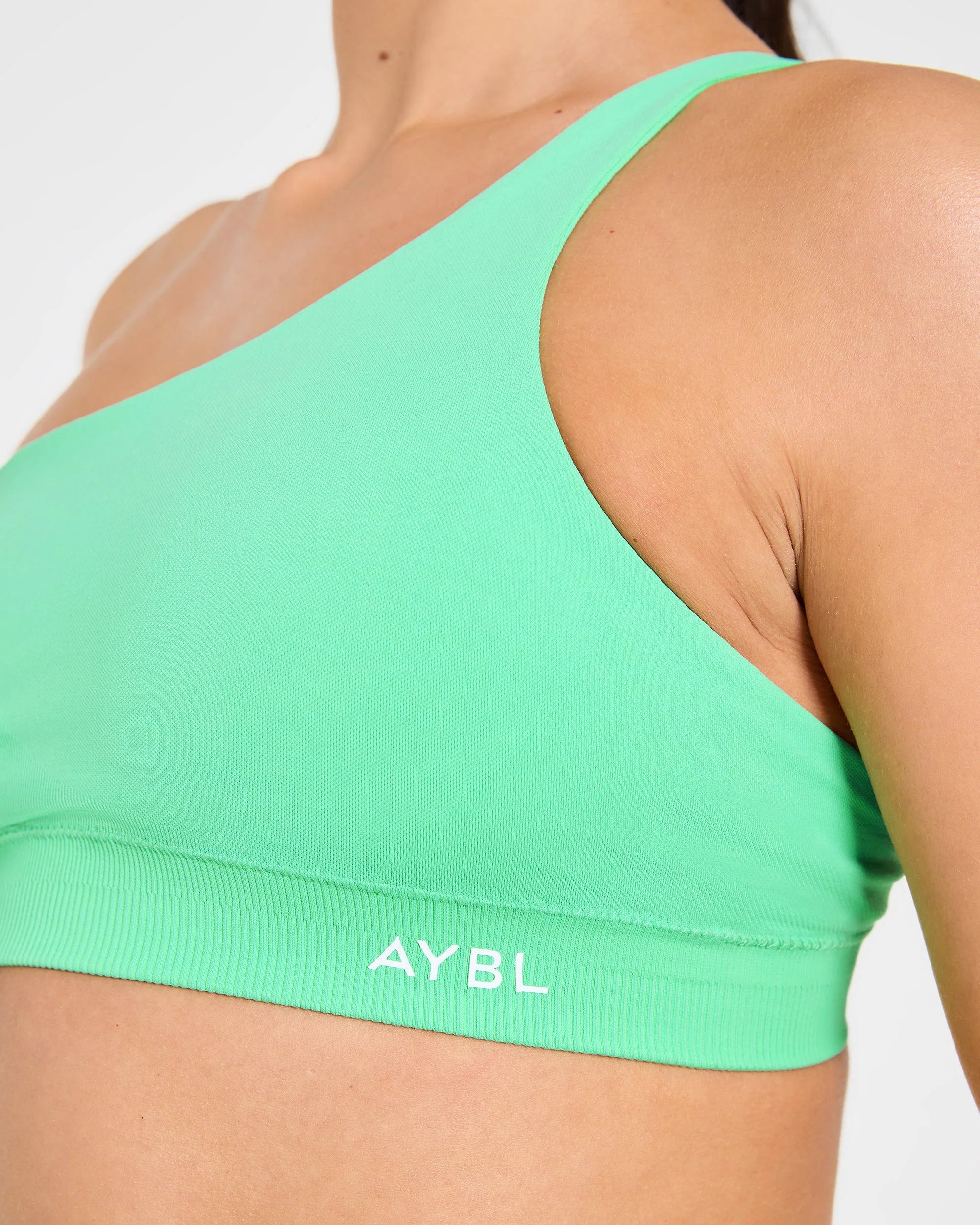 Enhance Seamless One Shoulder Sports Bra - Mint Groen - Image 5