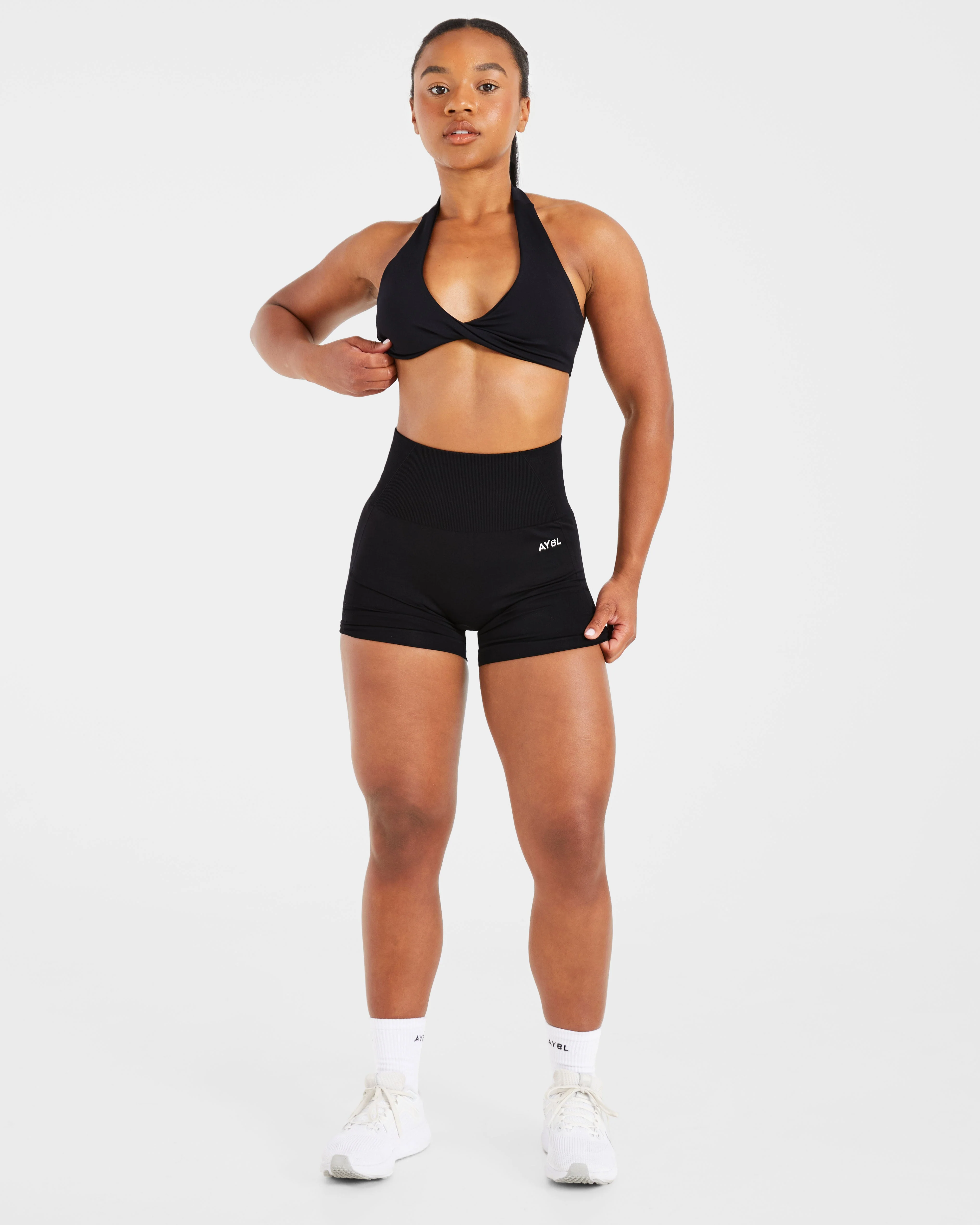 Essential Halterneck Sports Bra - Zwart - Image 7