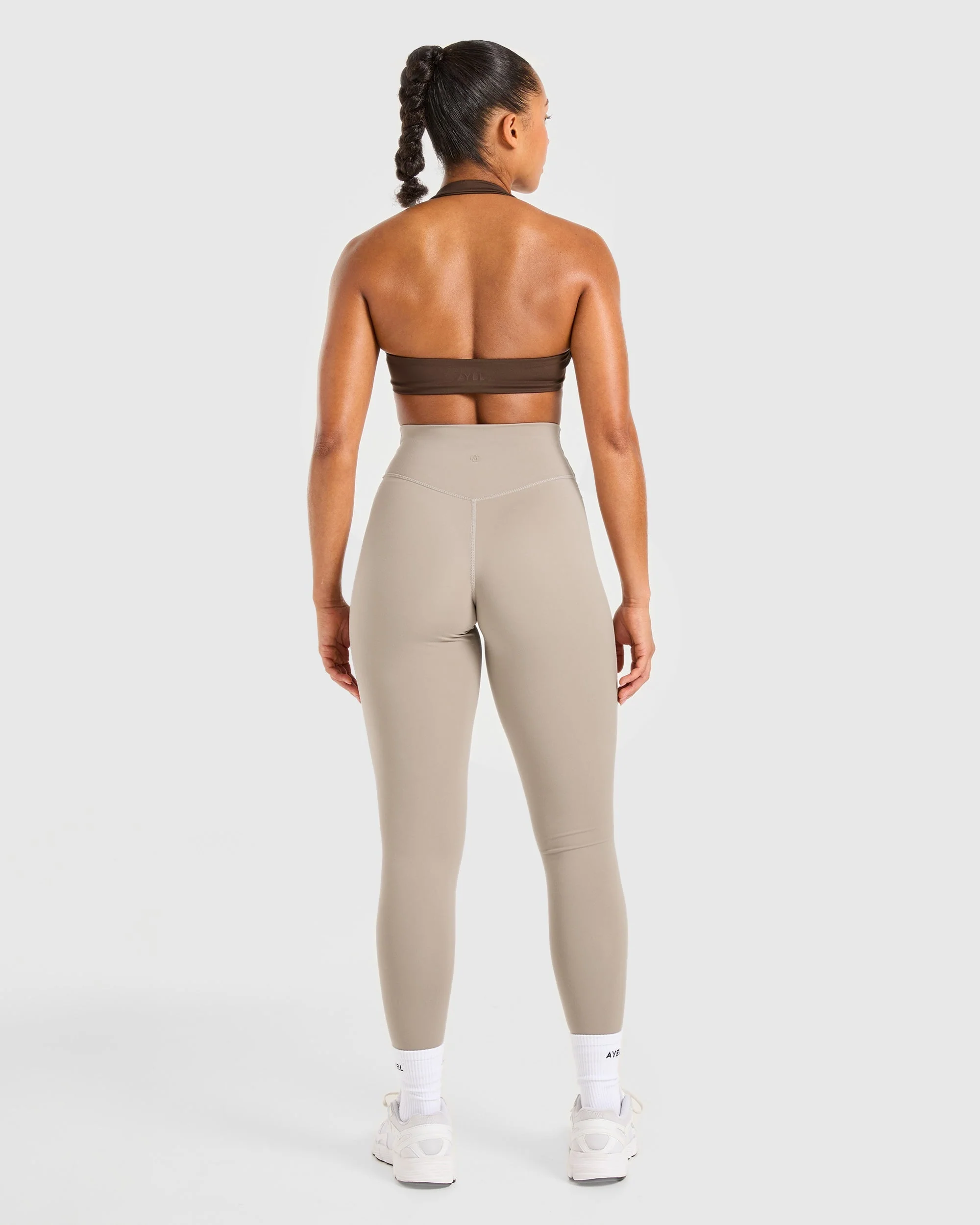 Essential Halterneck Sports Bra - Deep Cocoa Bruin - Image 4