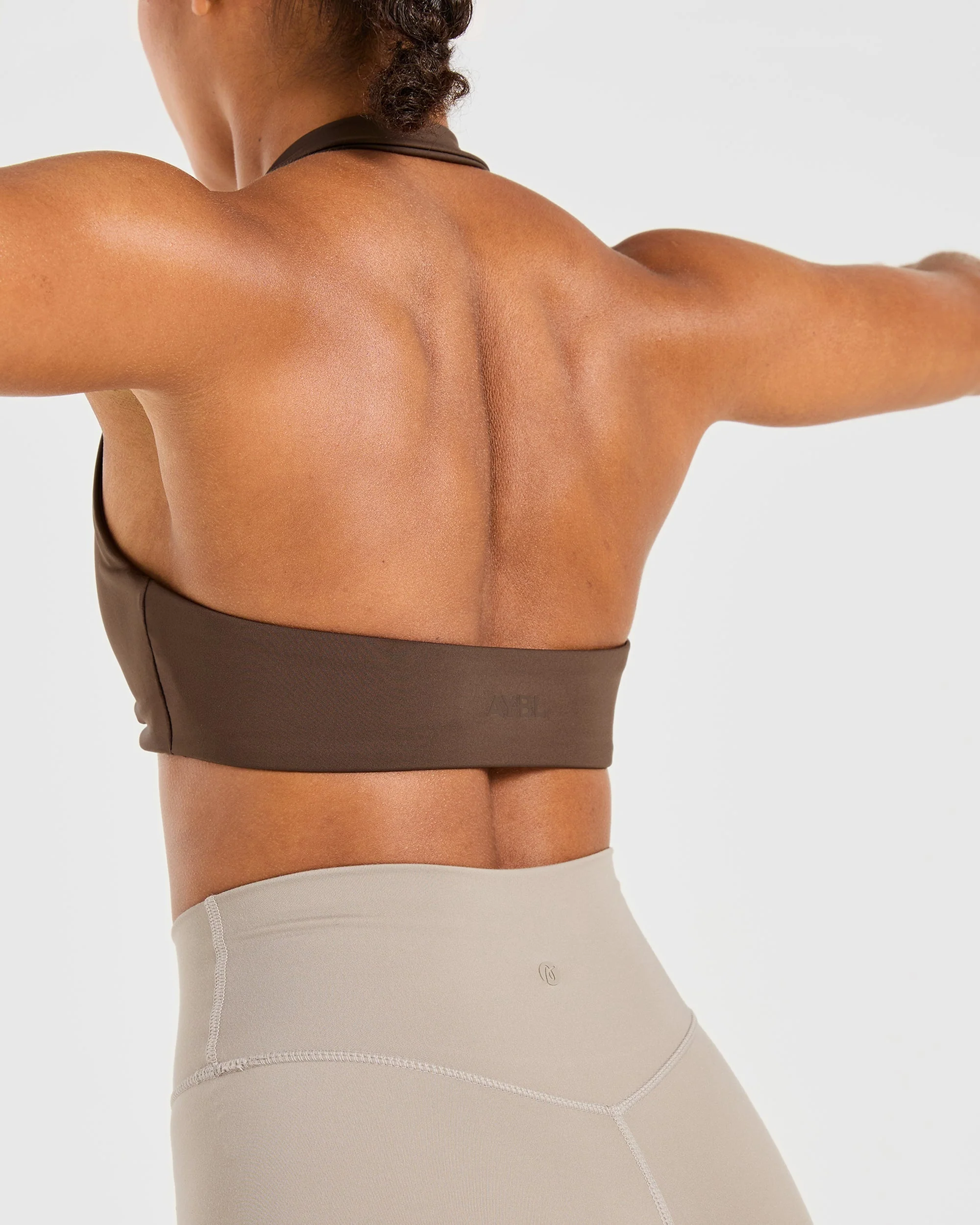Essential Halterneck Sports Bra - Deep Cocoa Bruin - Image 7