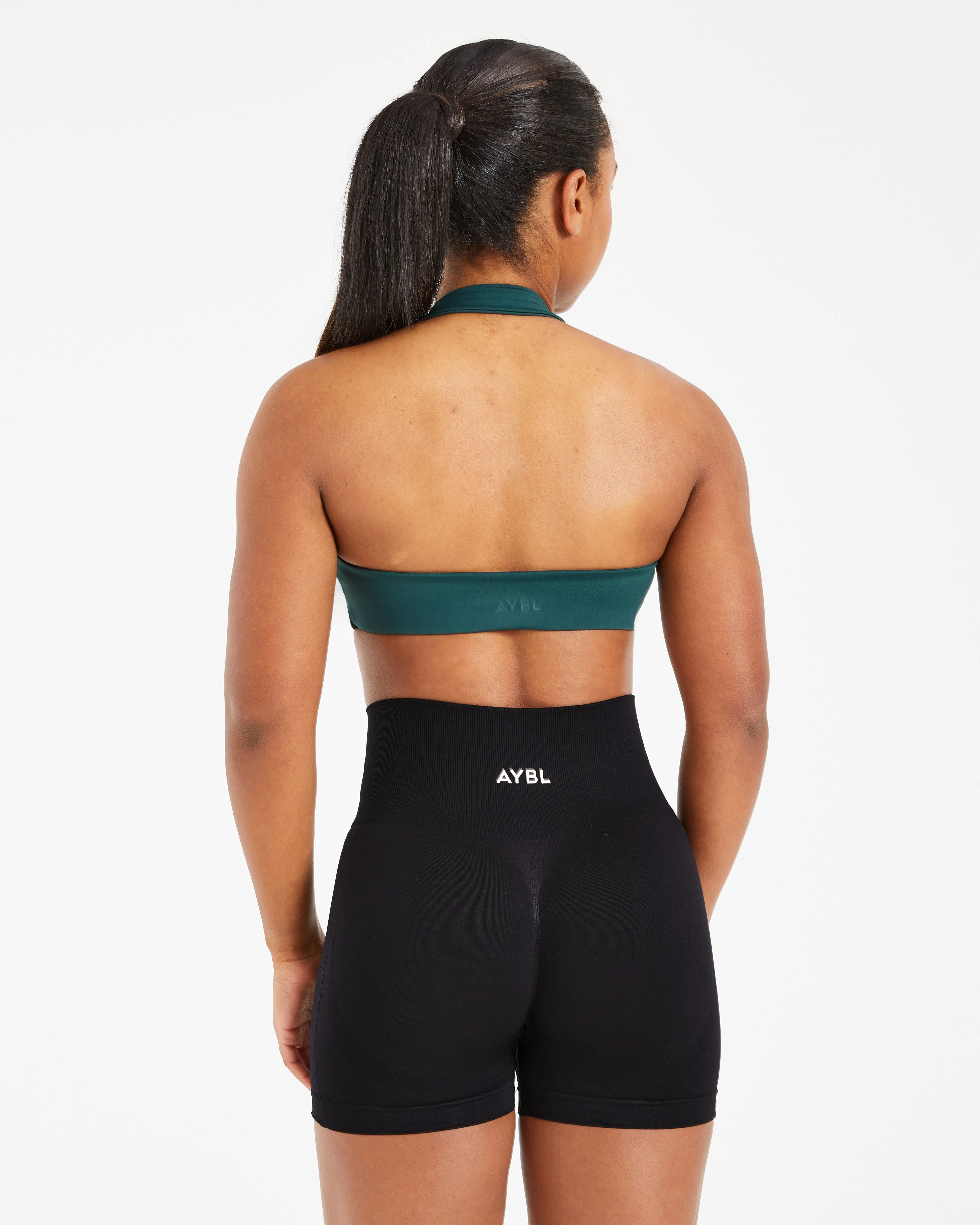 Essential Halterneck Sports Bra - Deep Groen - Image 2