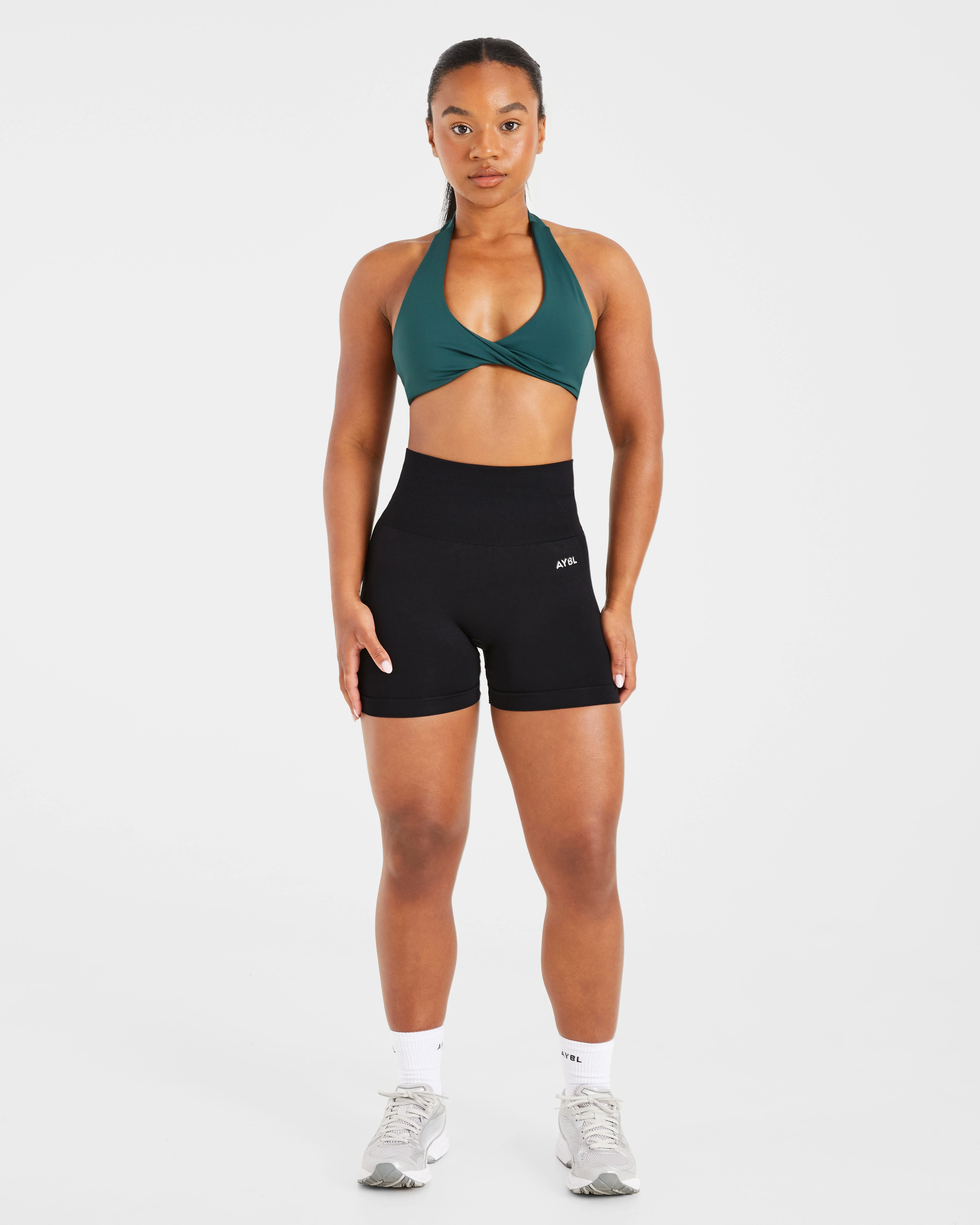 Essential Halterneck Sports Bra - Deep Groen - Image 3
