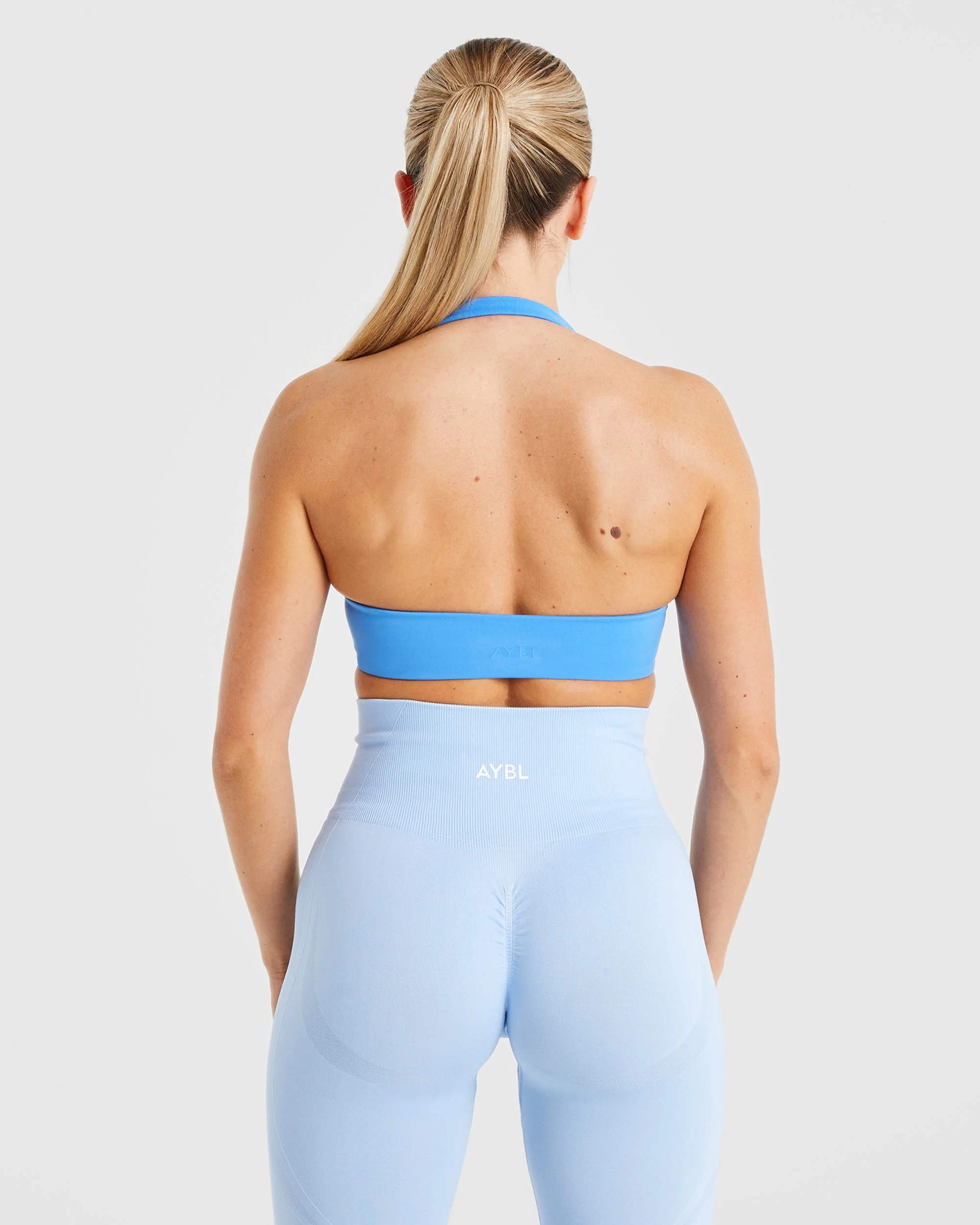 Essential Halterneck Sports Bra - Zomerblauw - Image 2