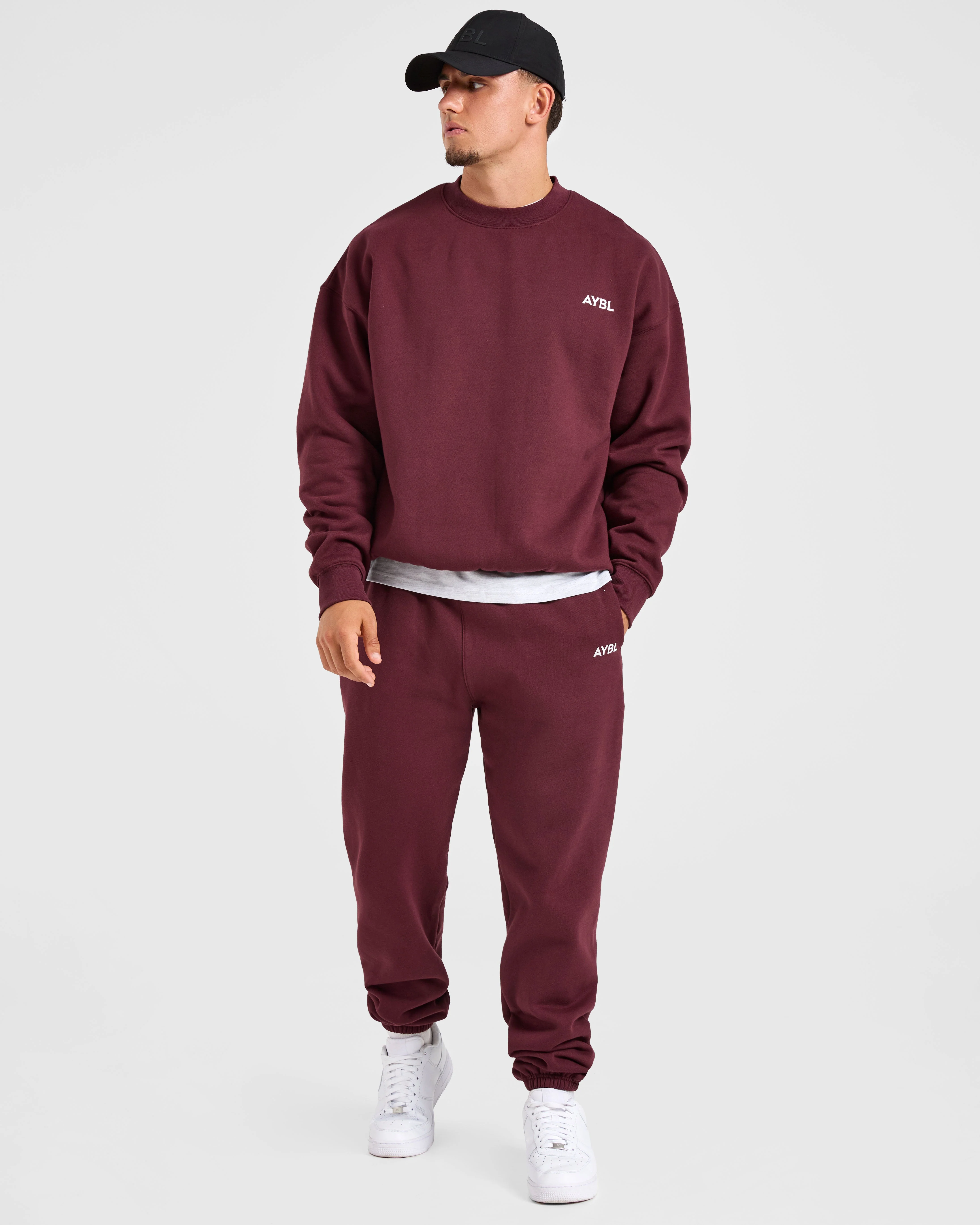 Essential Oversized Joggers - Burgundy Rood - Image 7