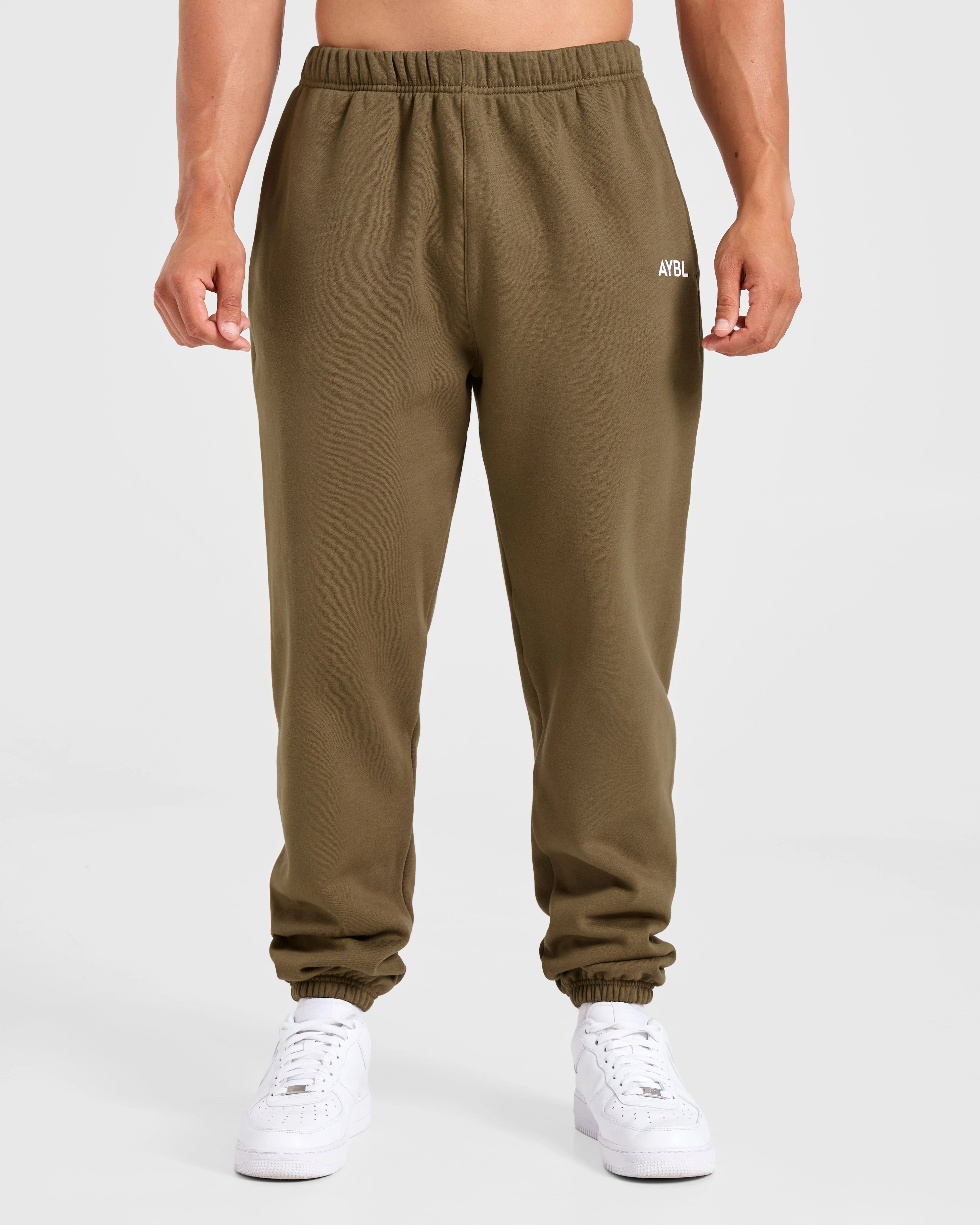 Essential Oversized Joggers- Olive Groen