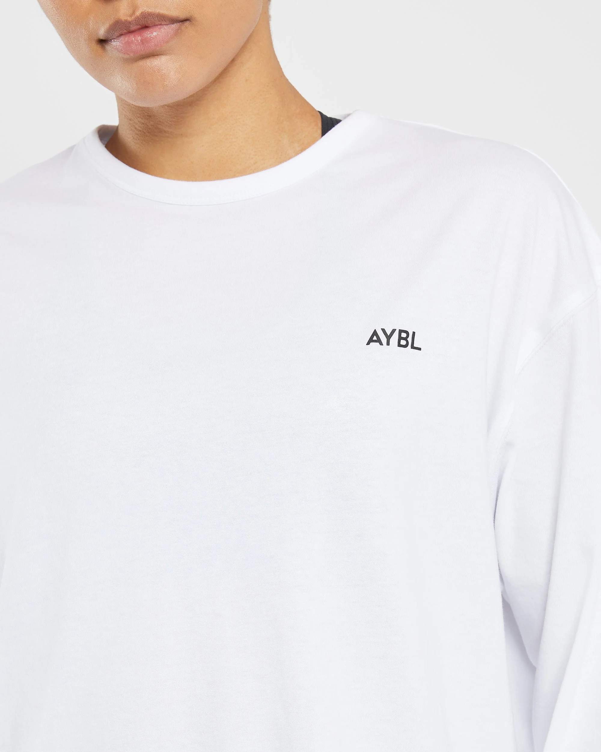 Essential Oversized Long Sleeve T Shirt - Wit - Image 5