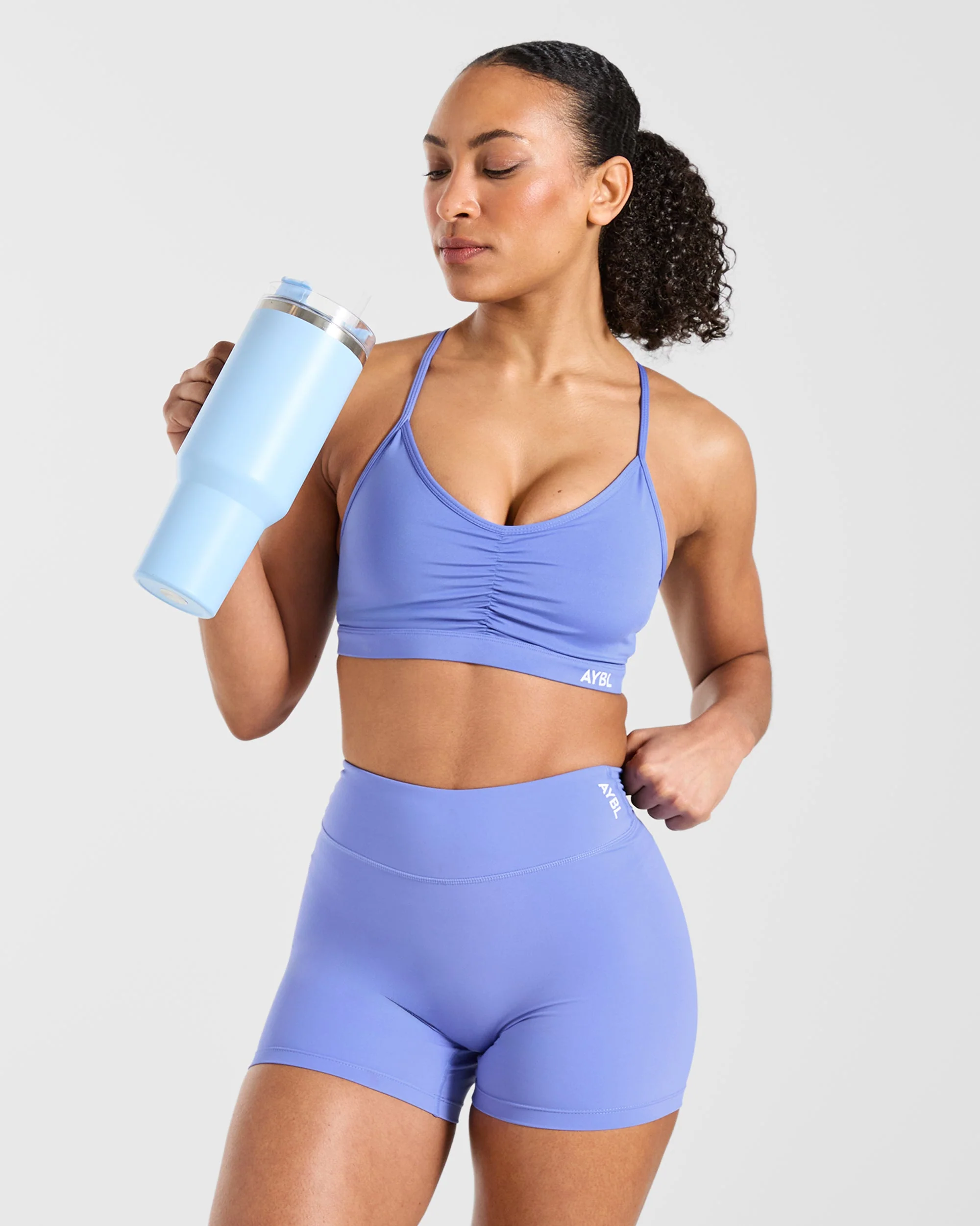 Essential Ruched Sports Bra - Cornflower Paars - Image 7