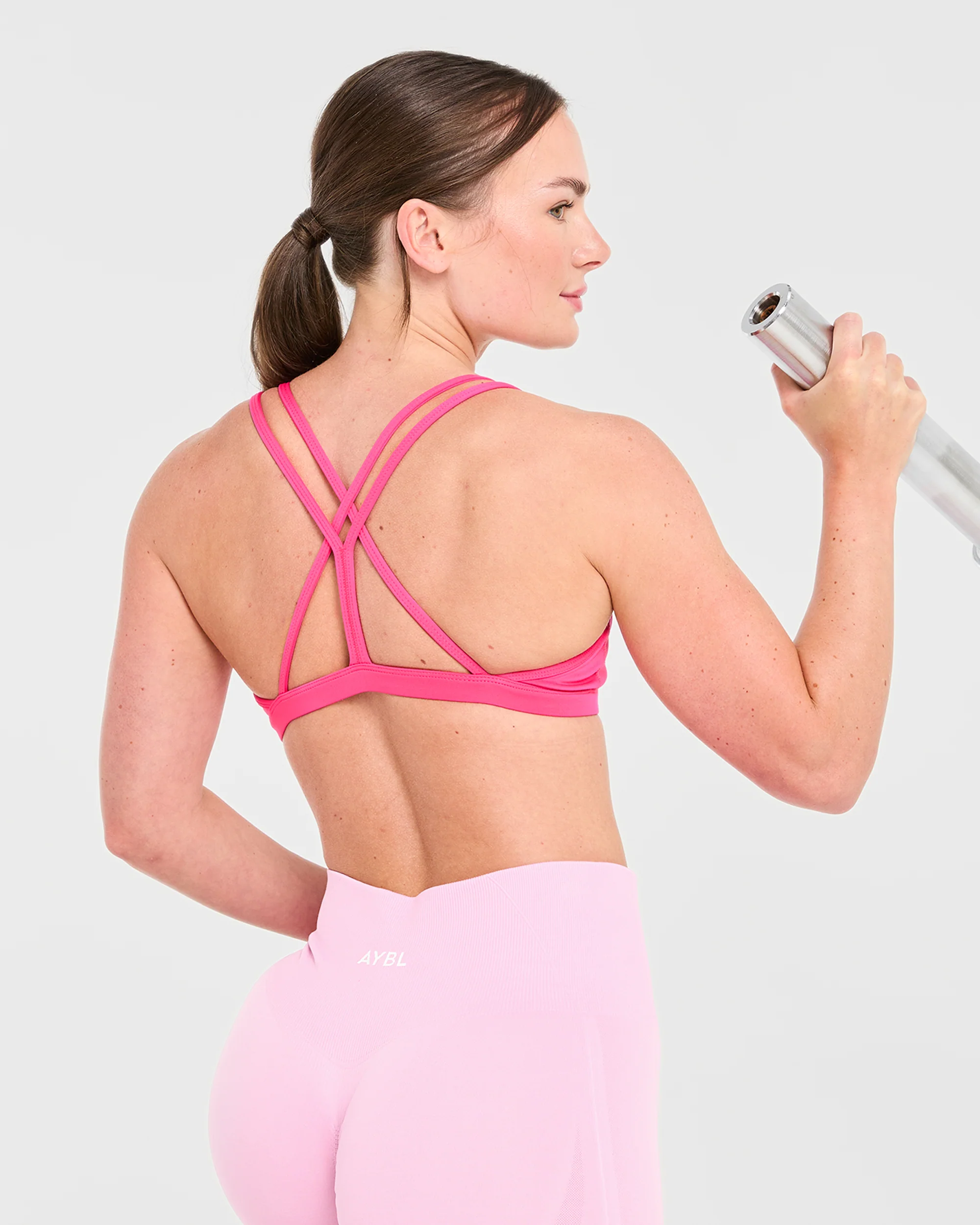 Essential Strappy Sports Bra - Hot Roze - Image 8