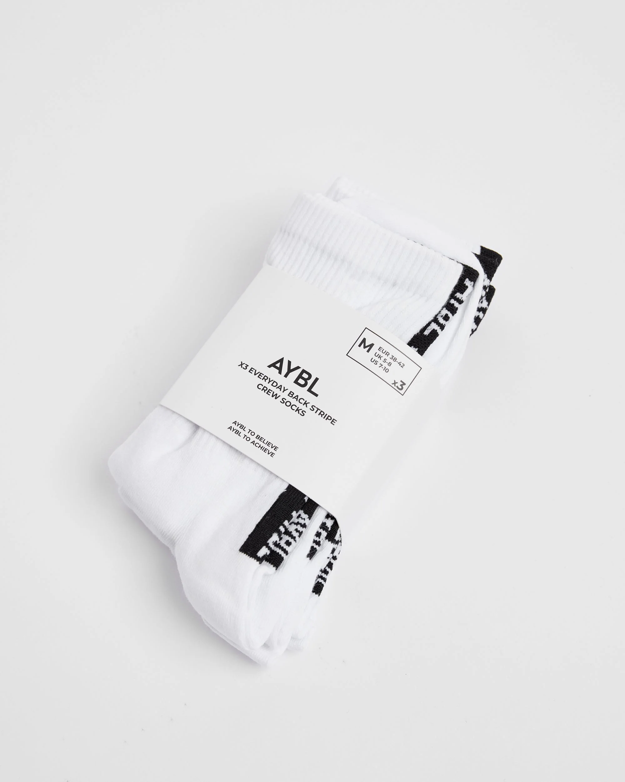 Everyday Back Stripe Crew Socks (3 Pack) - Wit - Image 4