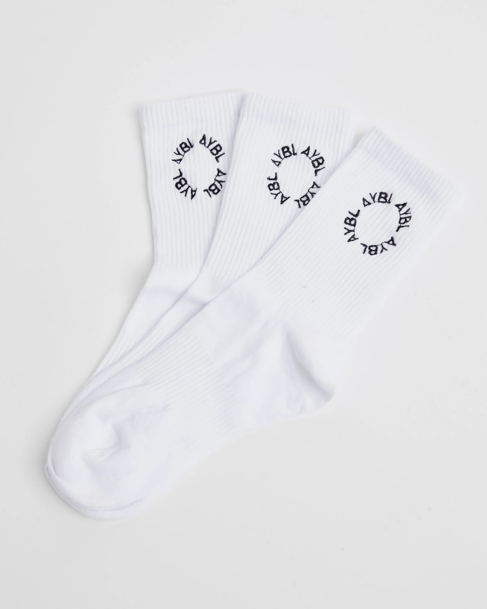 Everyday Embroidered Crew Socks (3 Pack) - Wit - Image 2