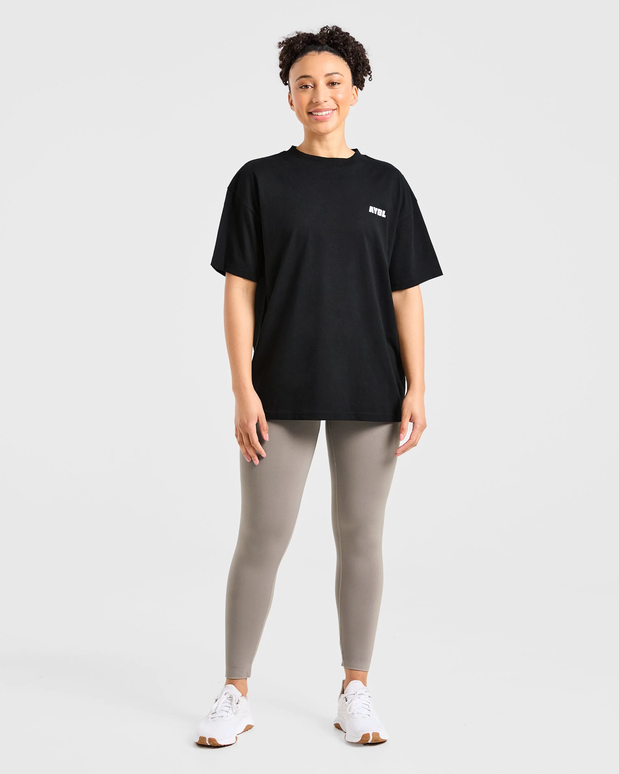 Focused Wavy Oversized T Shirt - Zwart - Image 4