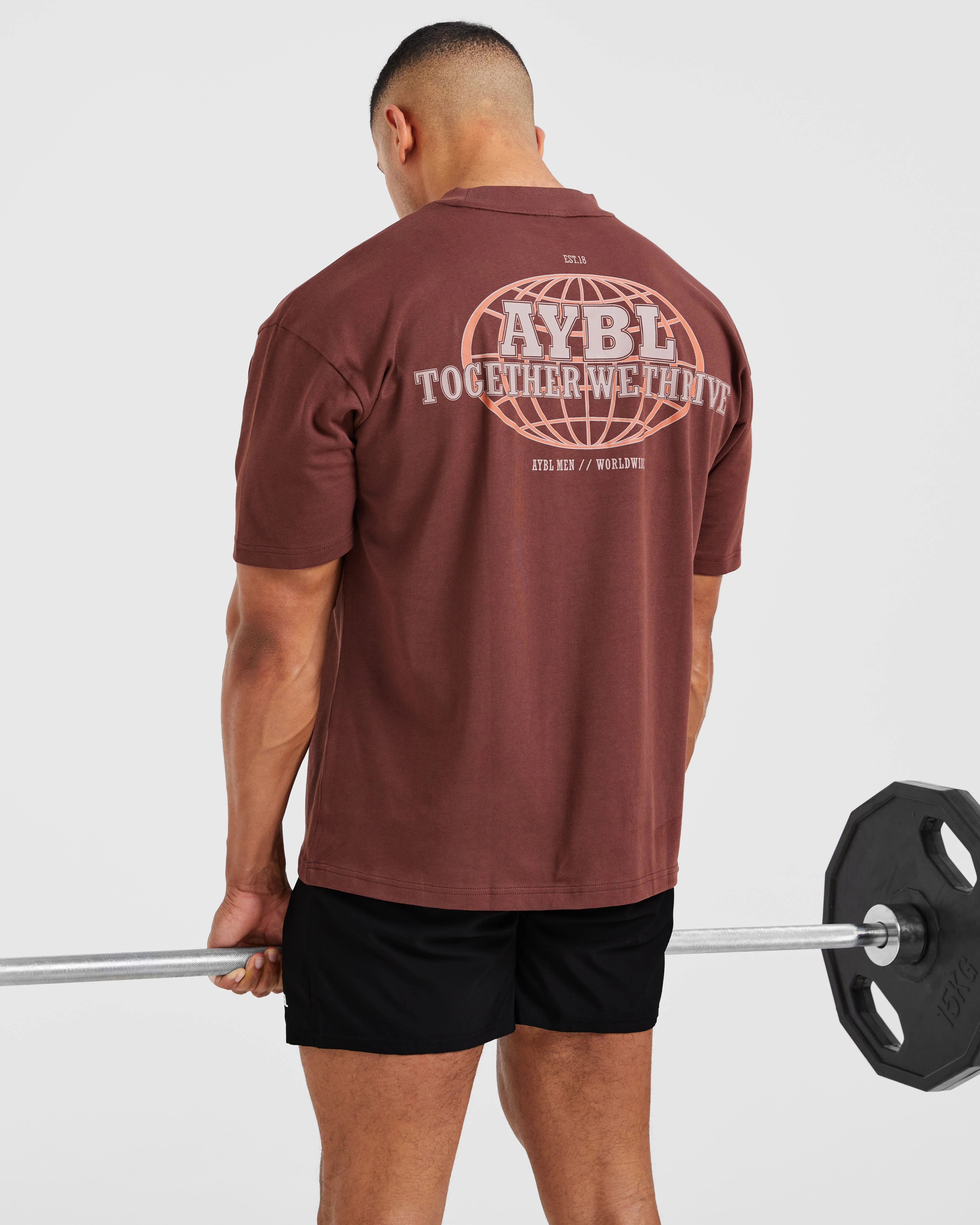Global Oversized T Shirt - Burnt Rood - Image 8