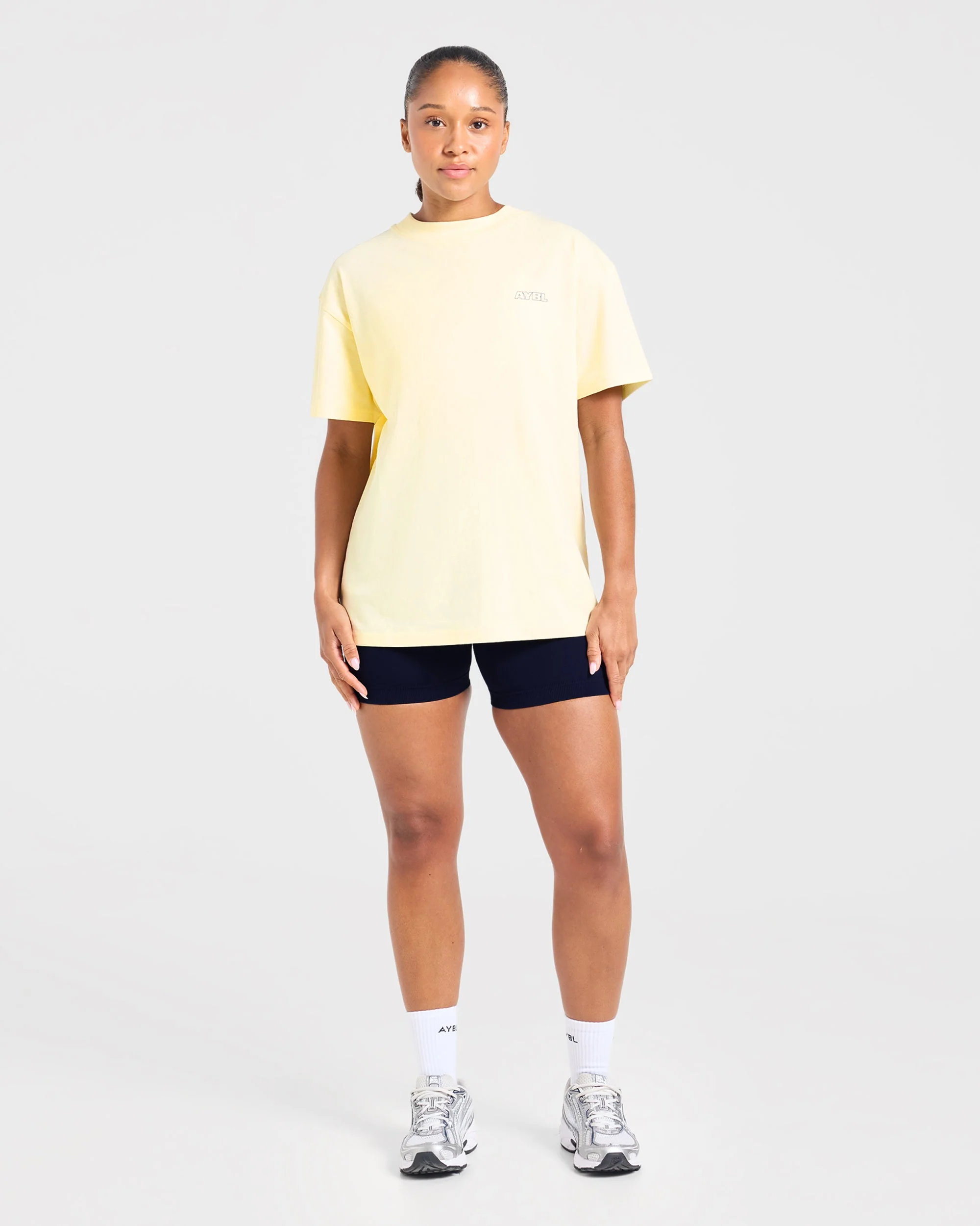 Heavy Lift Club Oversized T Shirt - Butter Geel - Image 3