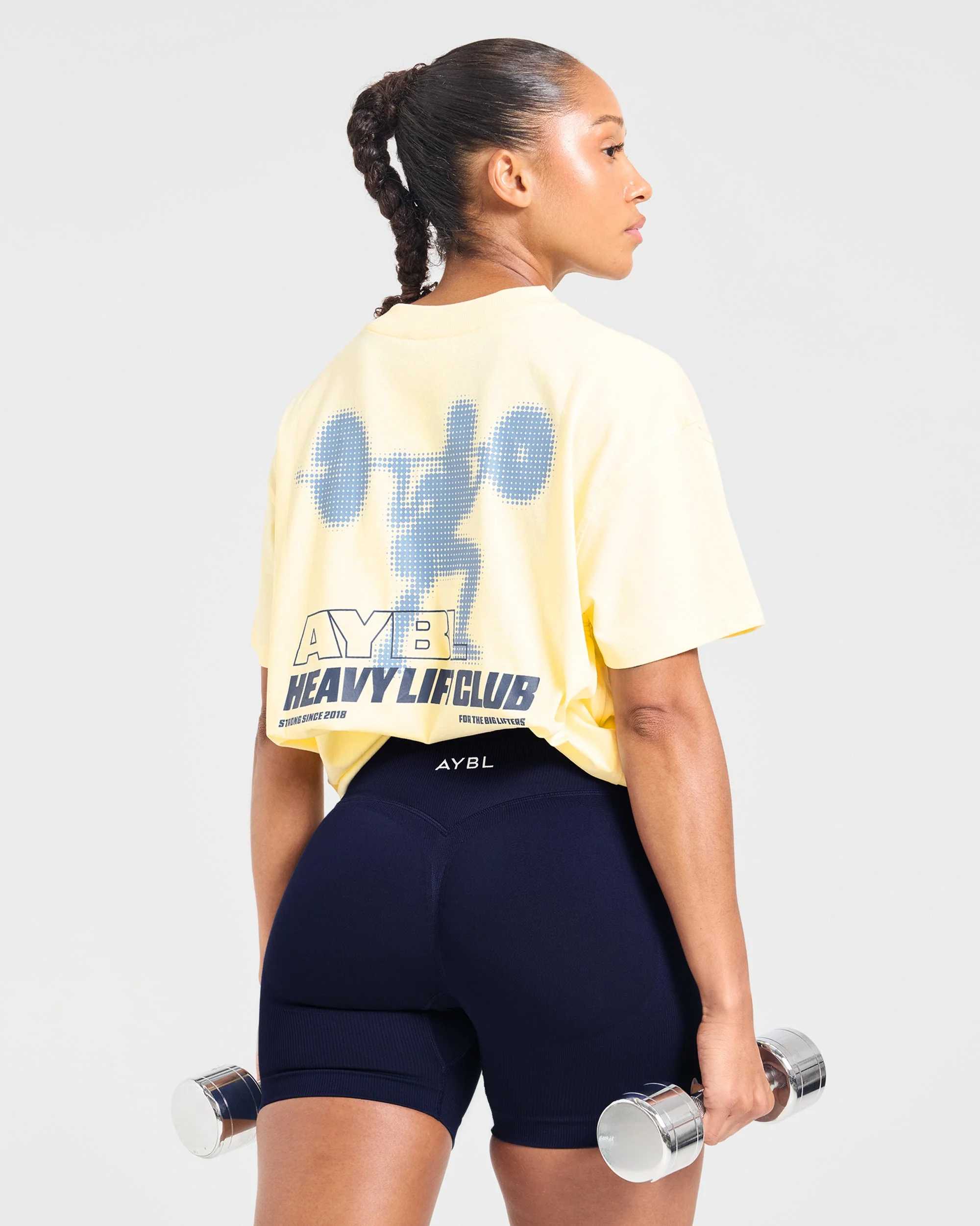 Heavy Lift Club Oversized T Shirt - Butter Geel - Image 8