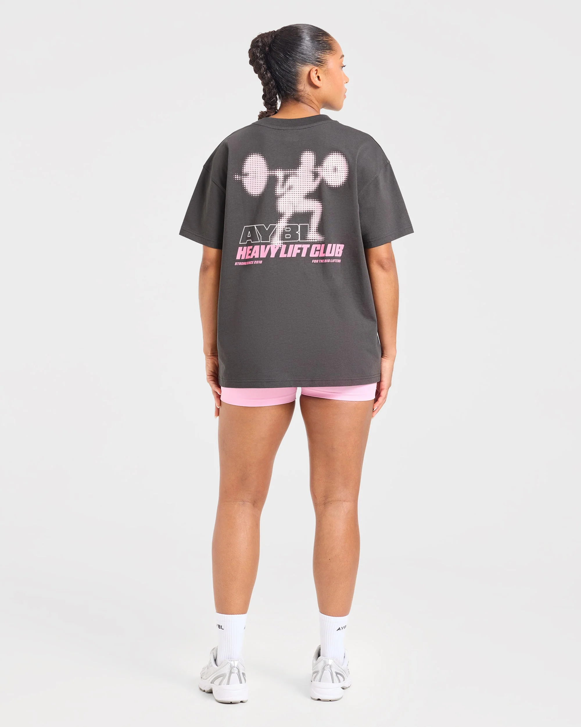 Heavy Lift Club Oversized T Shirt - Charcoal - Image 3