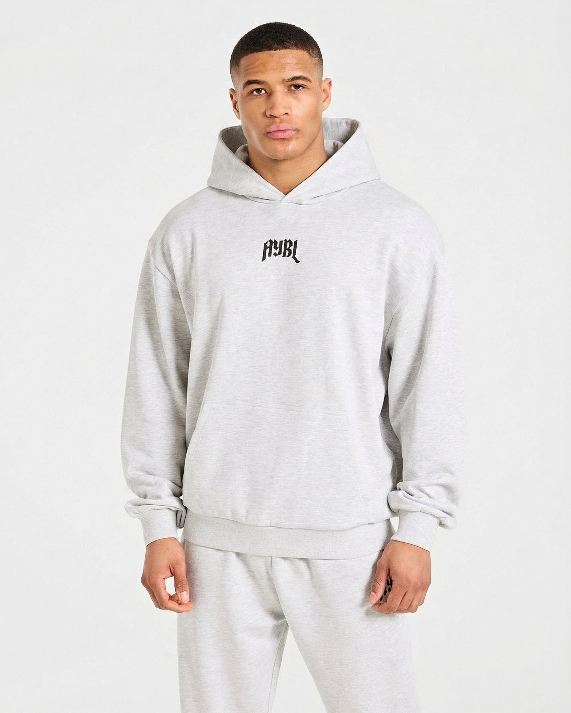 Heavy Lifting Gothic Oversized Hoodie - Grijs Marl - Image 2