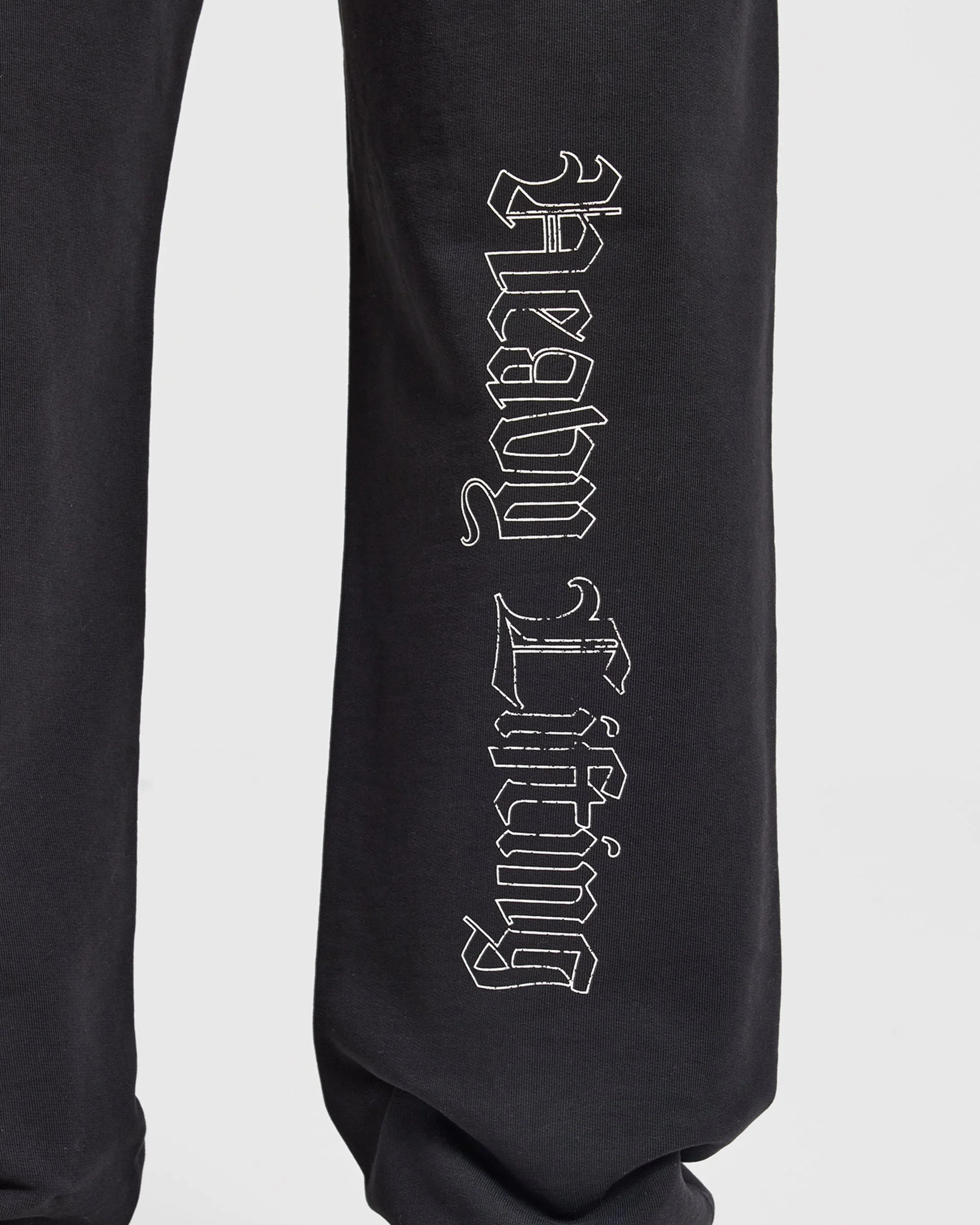 Heavy Lifting Gothic Oversized Straight Leg Joggers - Zwart/Wit - Image 6