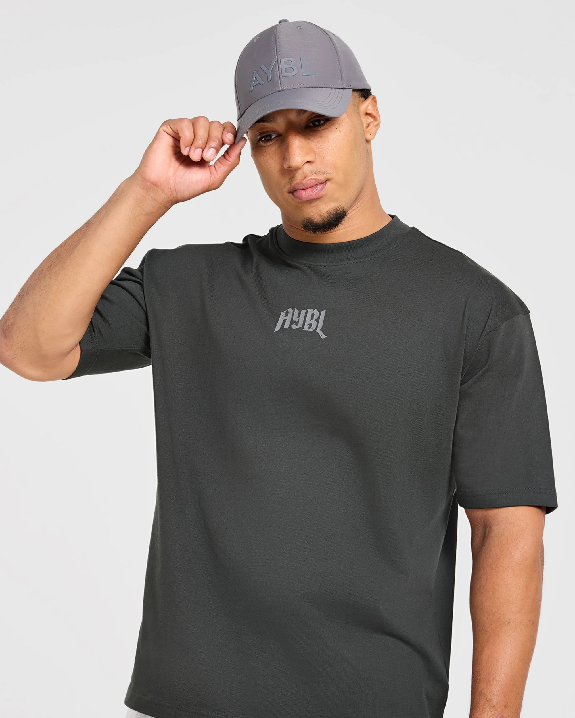 Heavy Lifting Gothic Oversized T Shirt - Charcoal/Geel - Image 7
