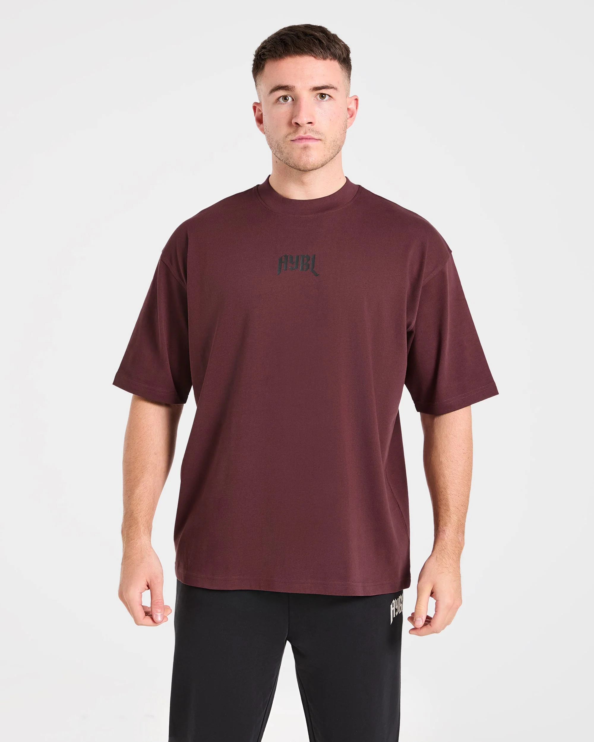 Heavy Lifting Gothic Oversized T Shirt - Dusty Plum/Zwart - Image 2