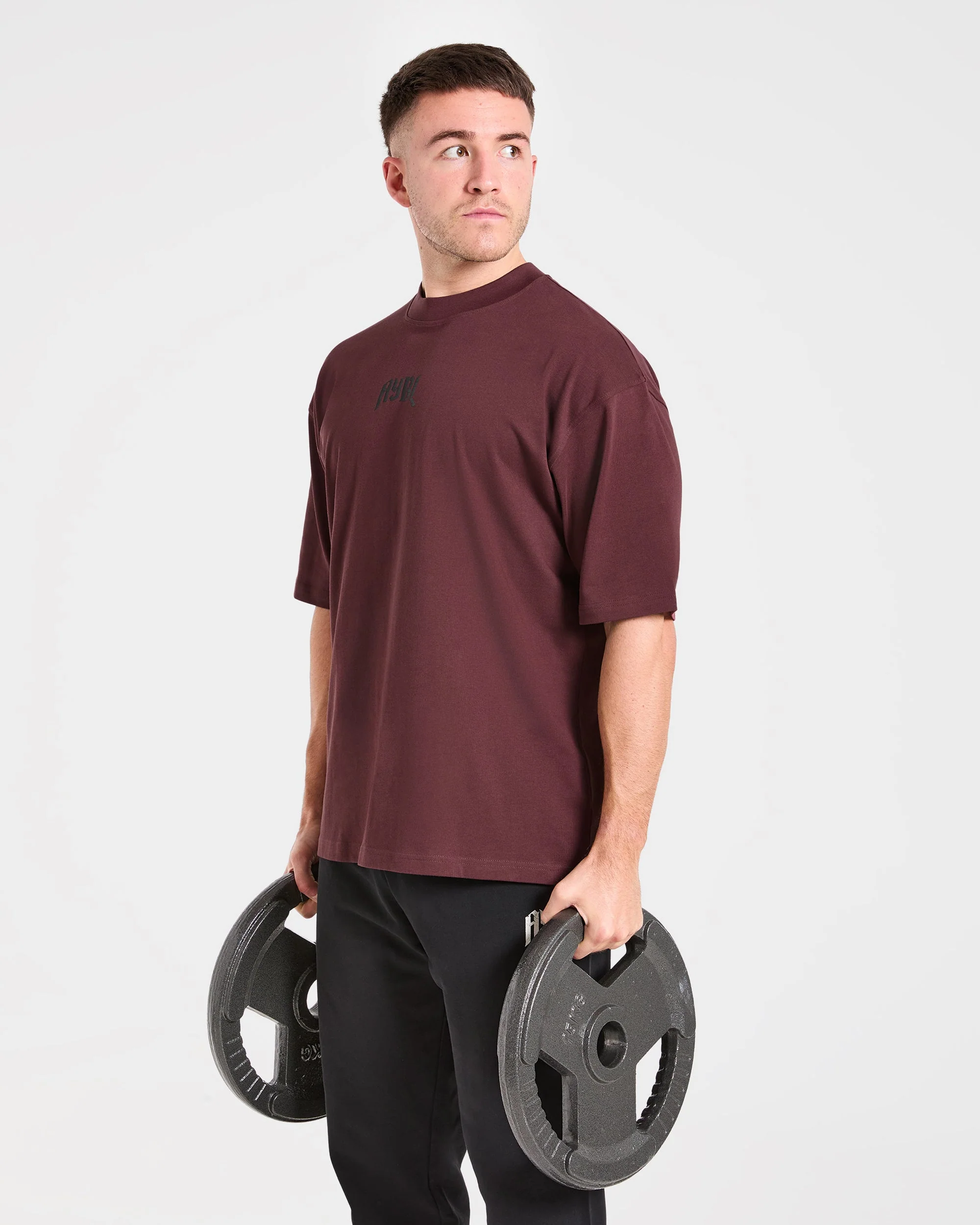 Heavy Lifting Gothic Oversized T Shirt - Dusty Plum/Zwart - Image 7