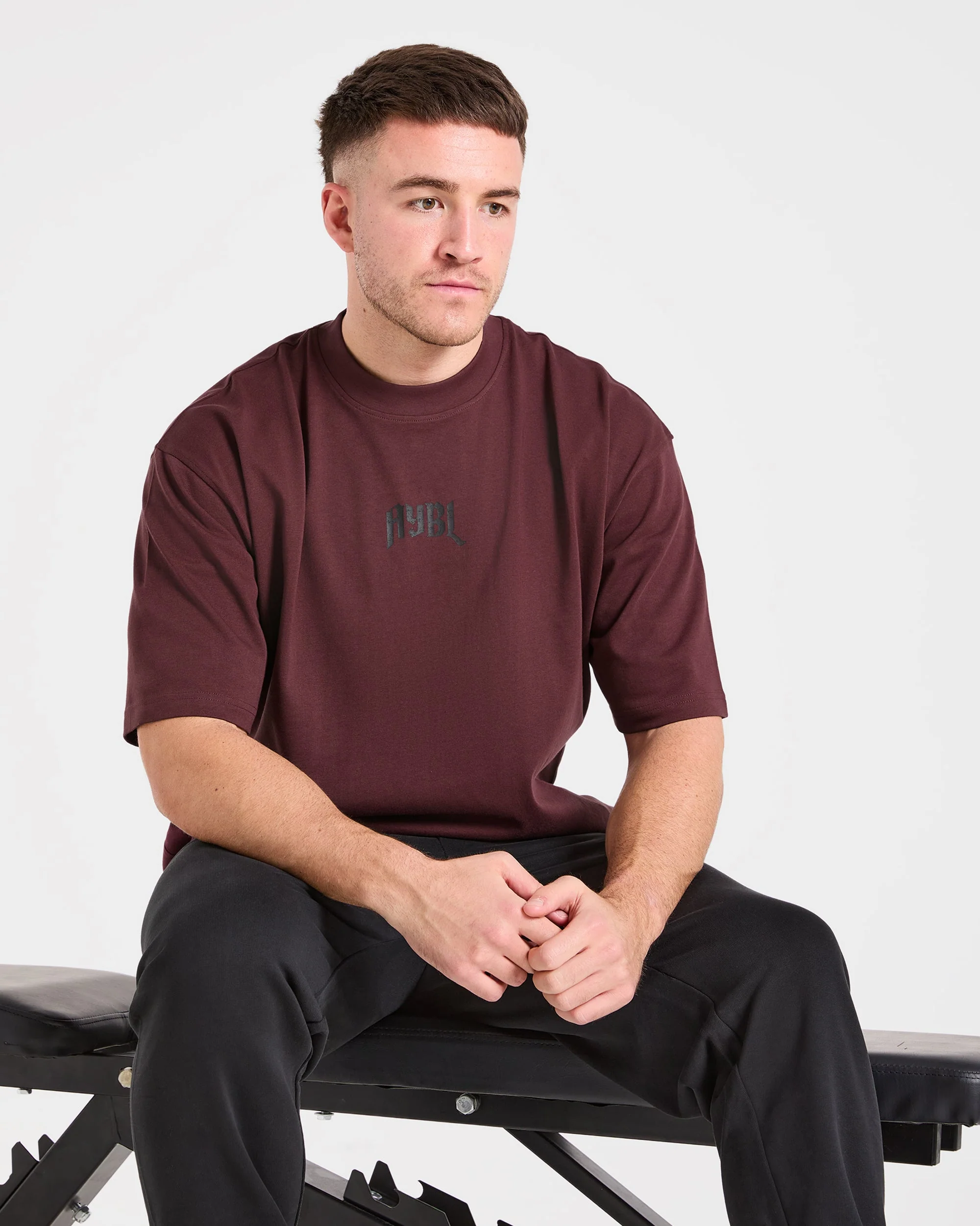 Heavy Lifting Gothic Oversized T Shirt - Dusty Plum/Zwart - Image 8