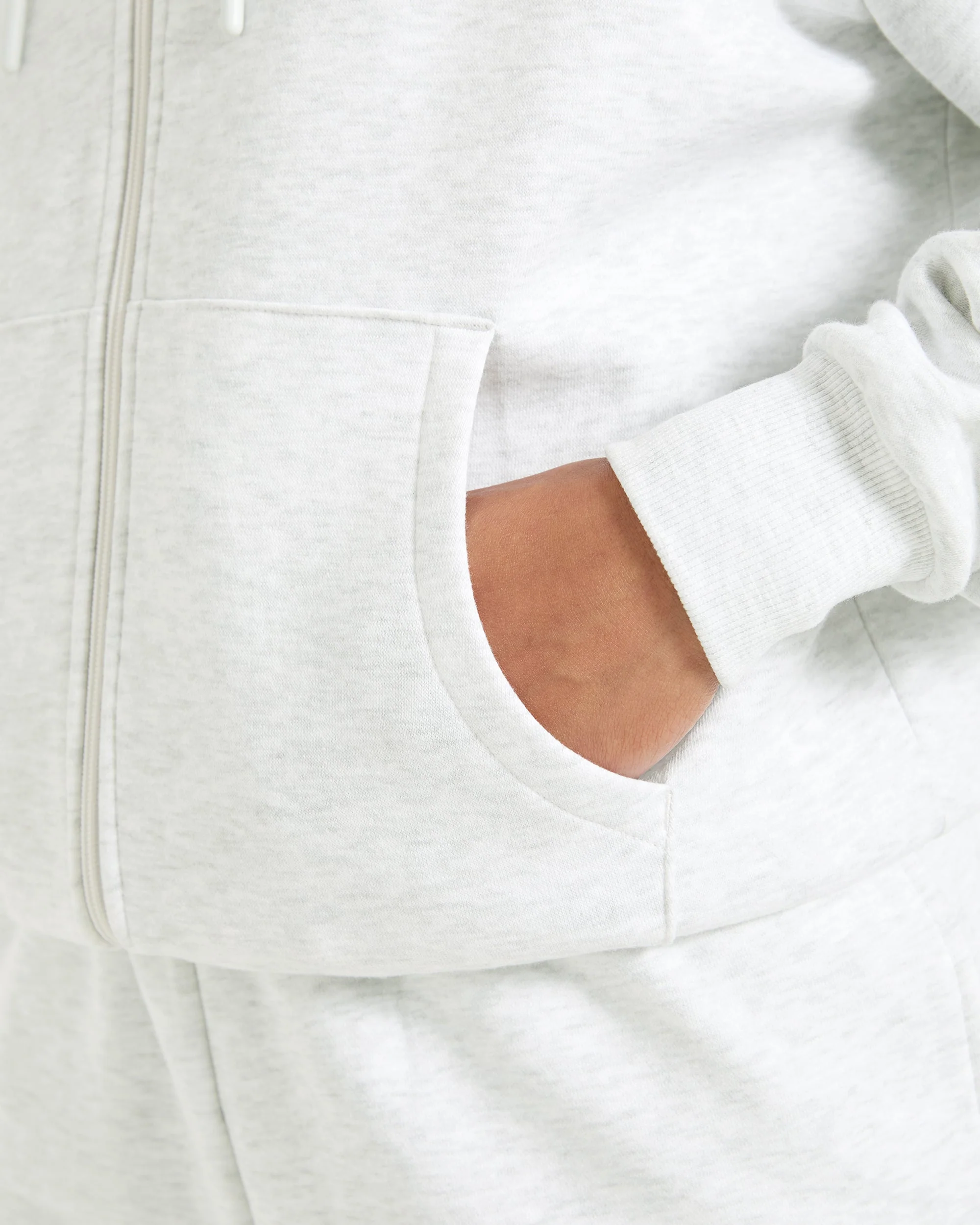 Lifestyle Oversized Zip Up Hoodie - Heather Grijs - Image 6