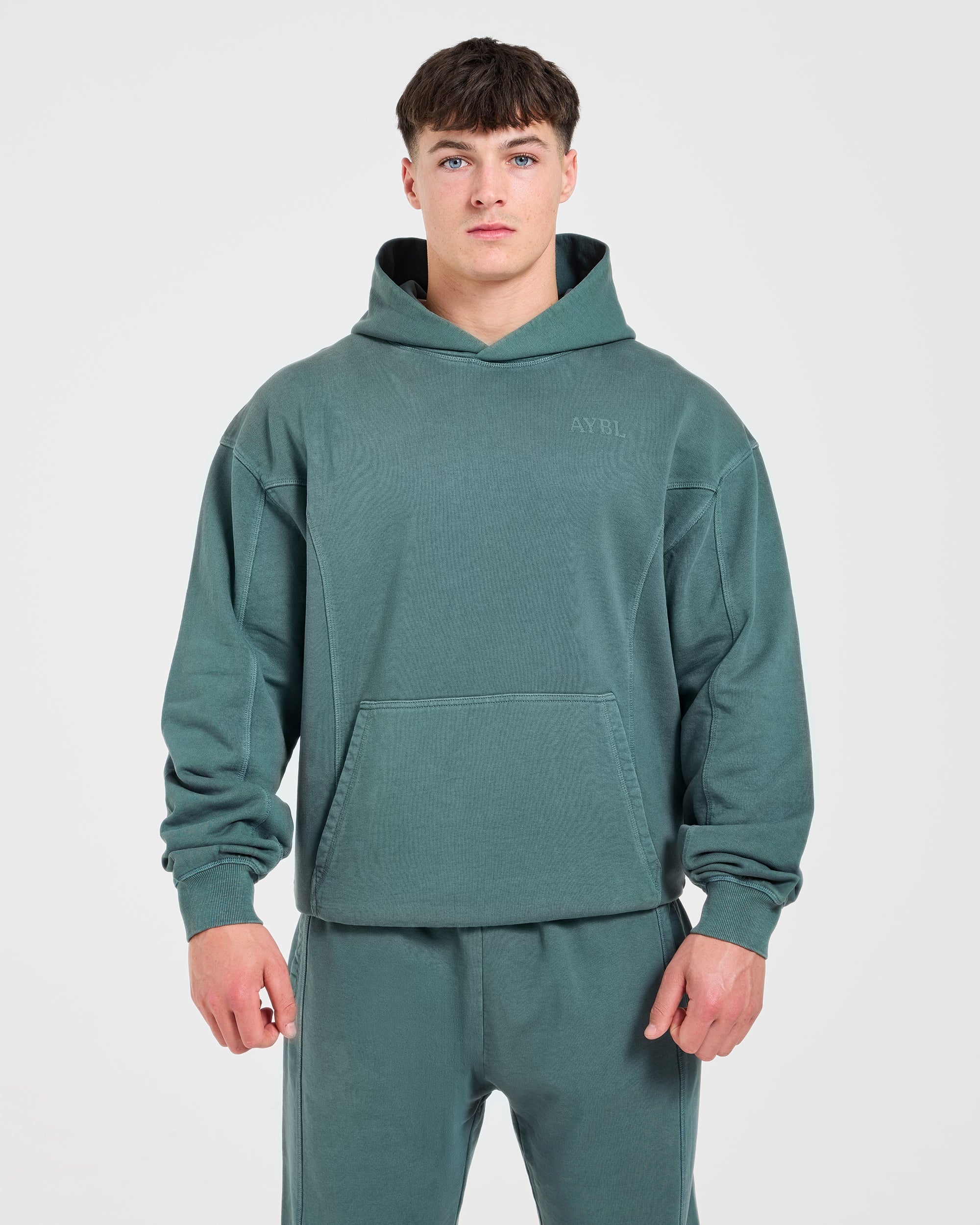 Lift Club Distressed Hoodie - Washed Teal - Image 2