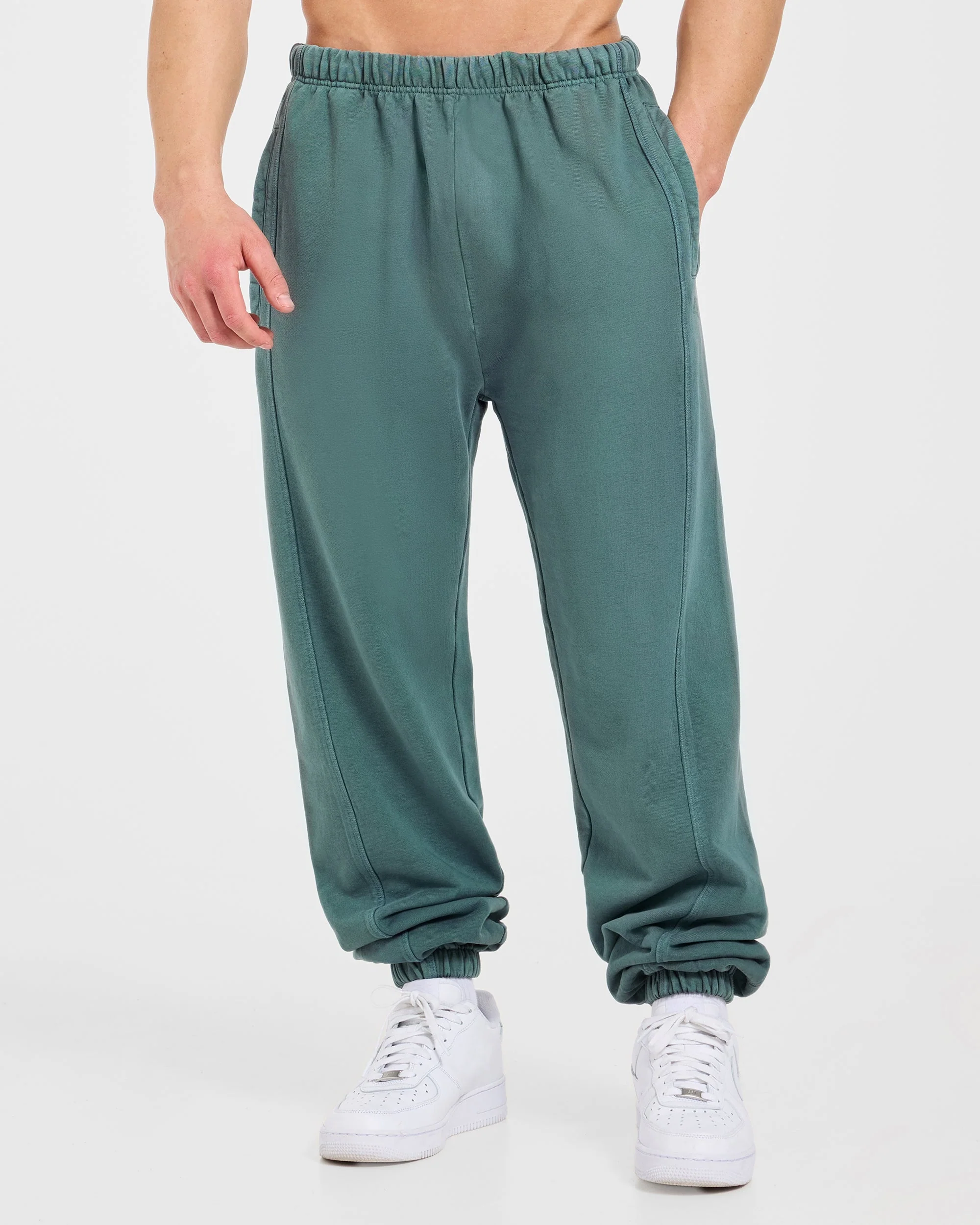 Lift Club Distressed Joggers - Washed Teal