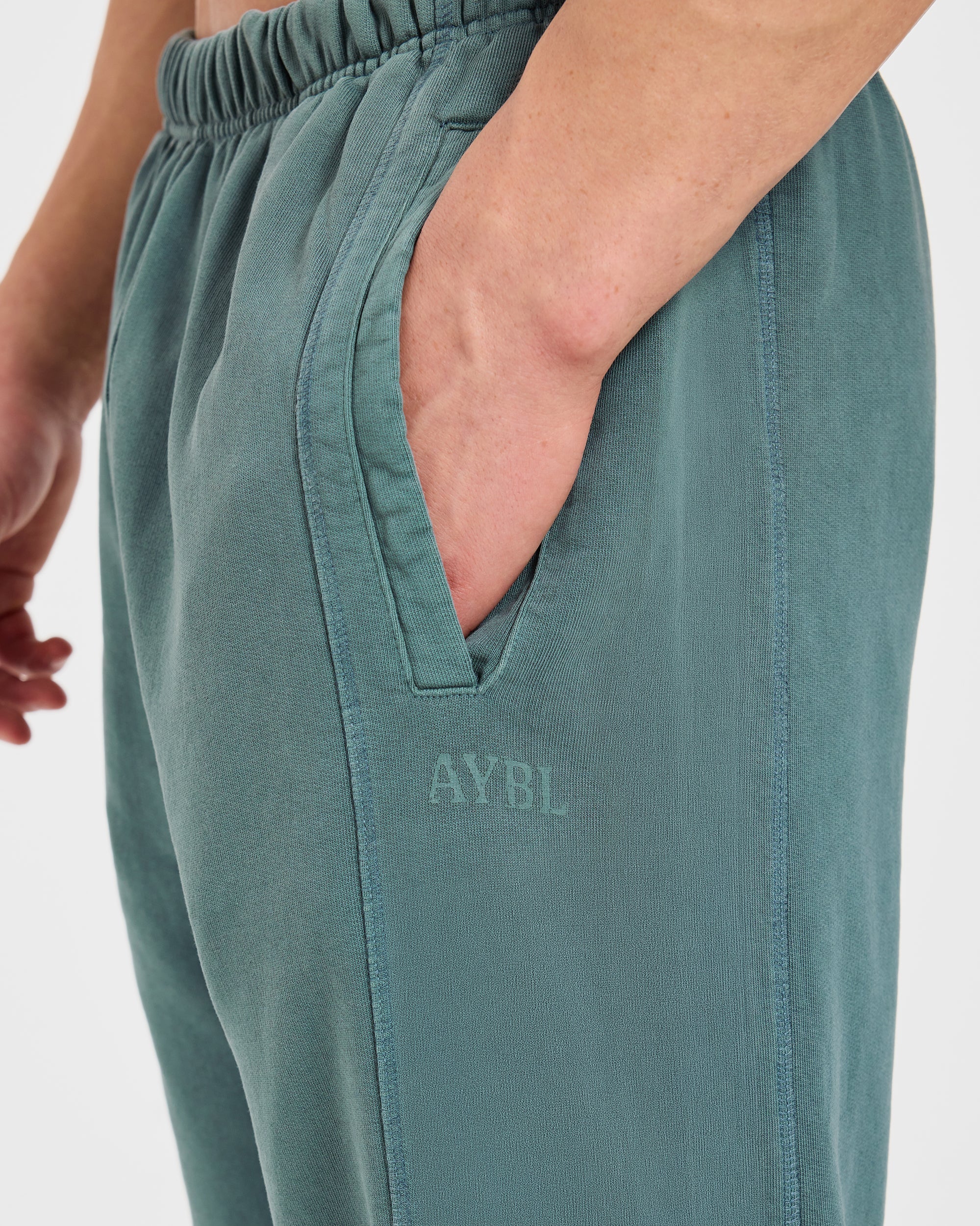 Lift Club Distressed Joggers - Washed Teal - Image 5