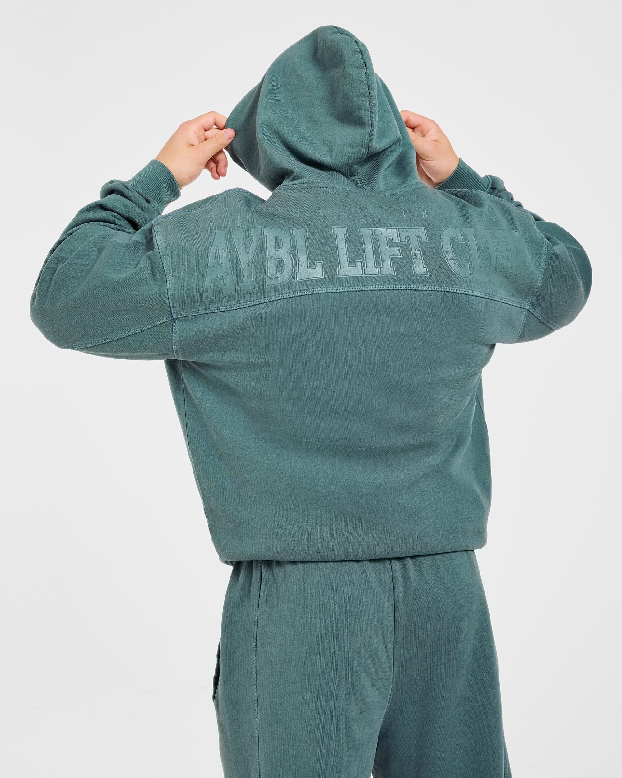 Lift Club Distressed Joggers - Washed Teal - Image 8