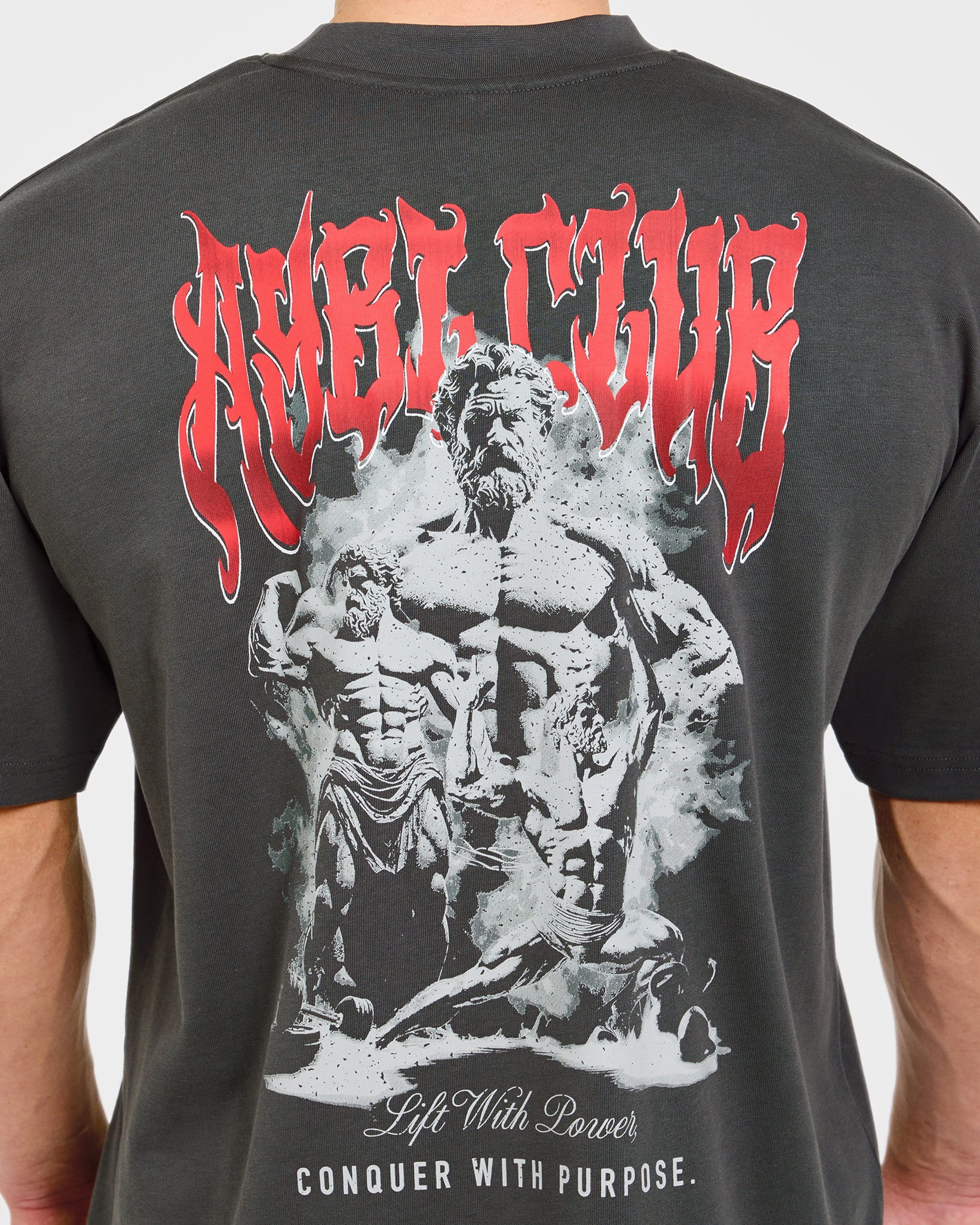 Lift Forge Oversized T Shirt - Charcoal/Rood - Image 5