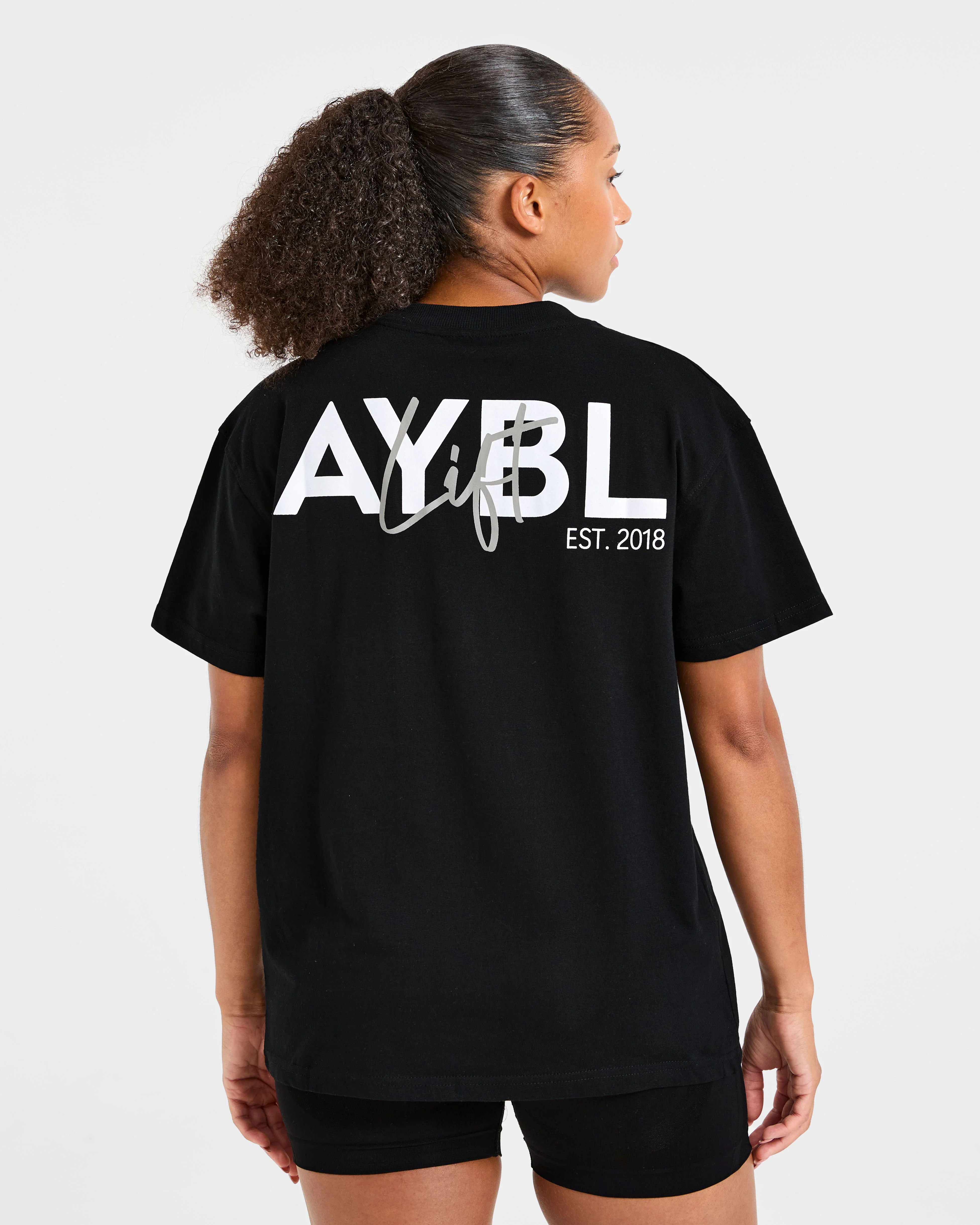 Lift Graphic Oversized T Shirt - Zwart