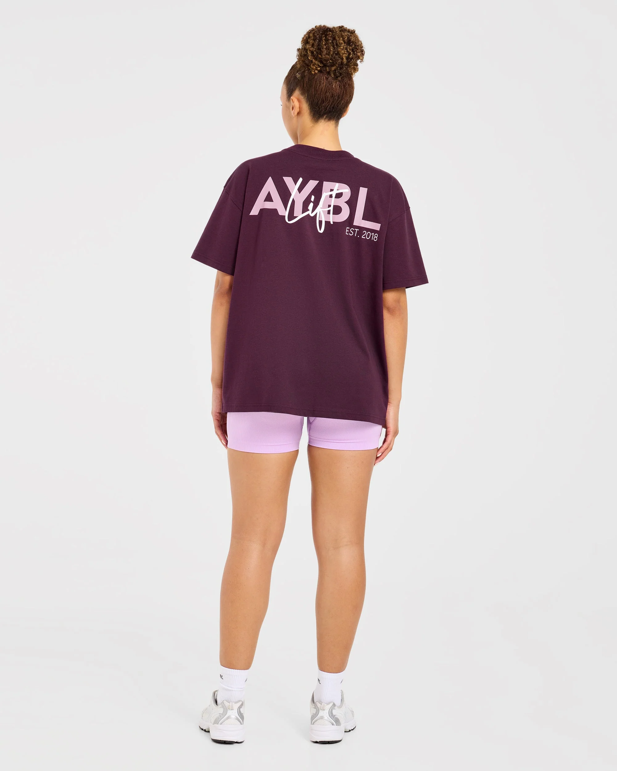 Lift Graphic Oversized T Shirt - Plum - Image 4
