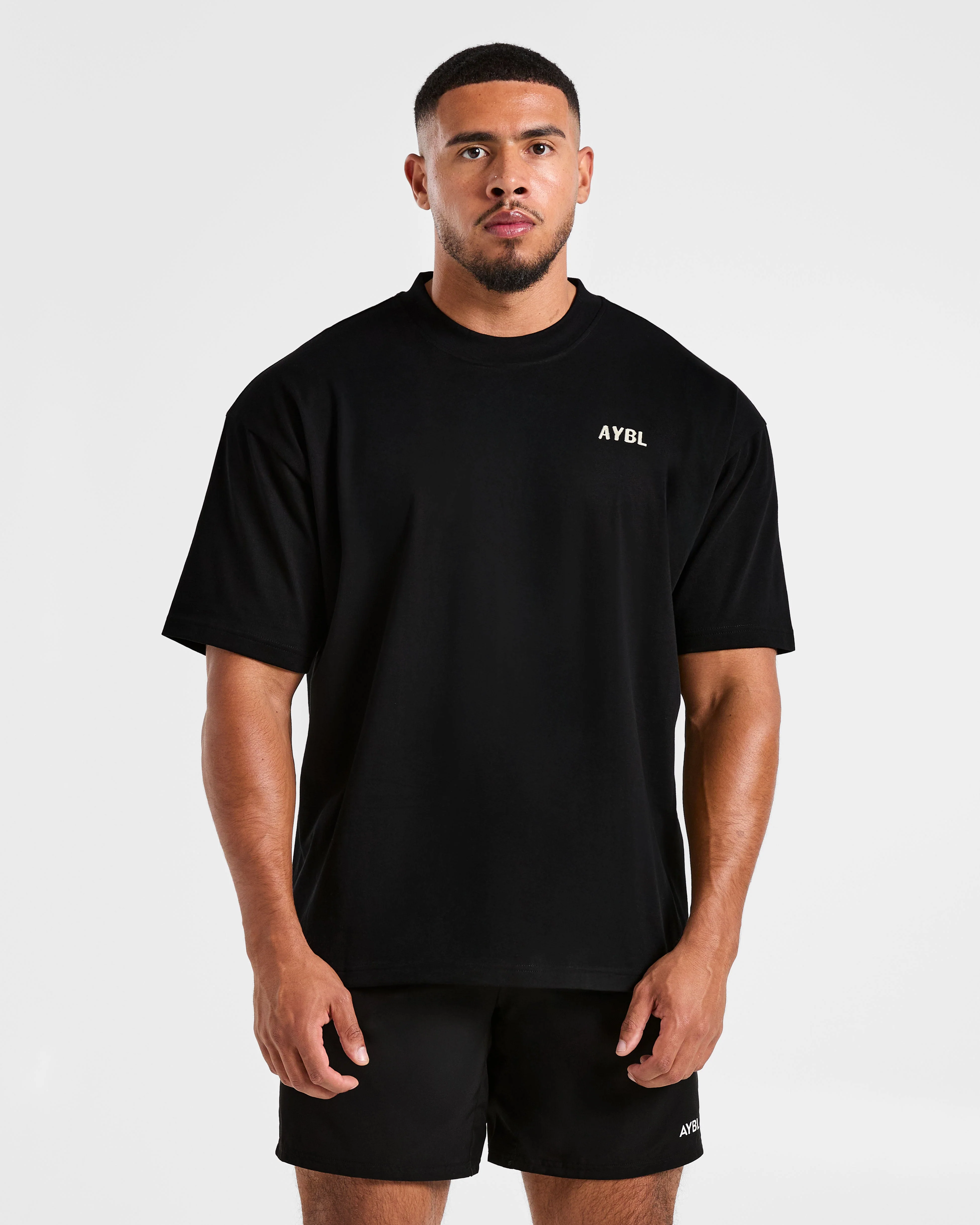 Lift Heavy Oversized T Shirt - Zwart/Off Wit - Image 2