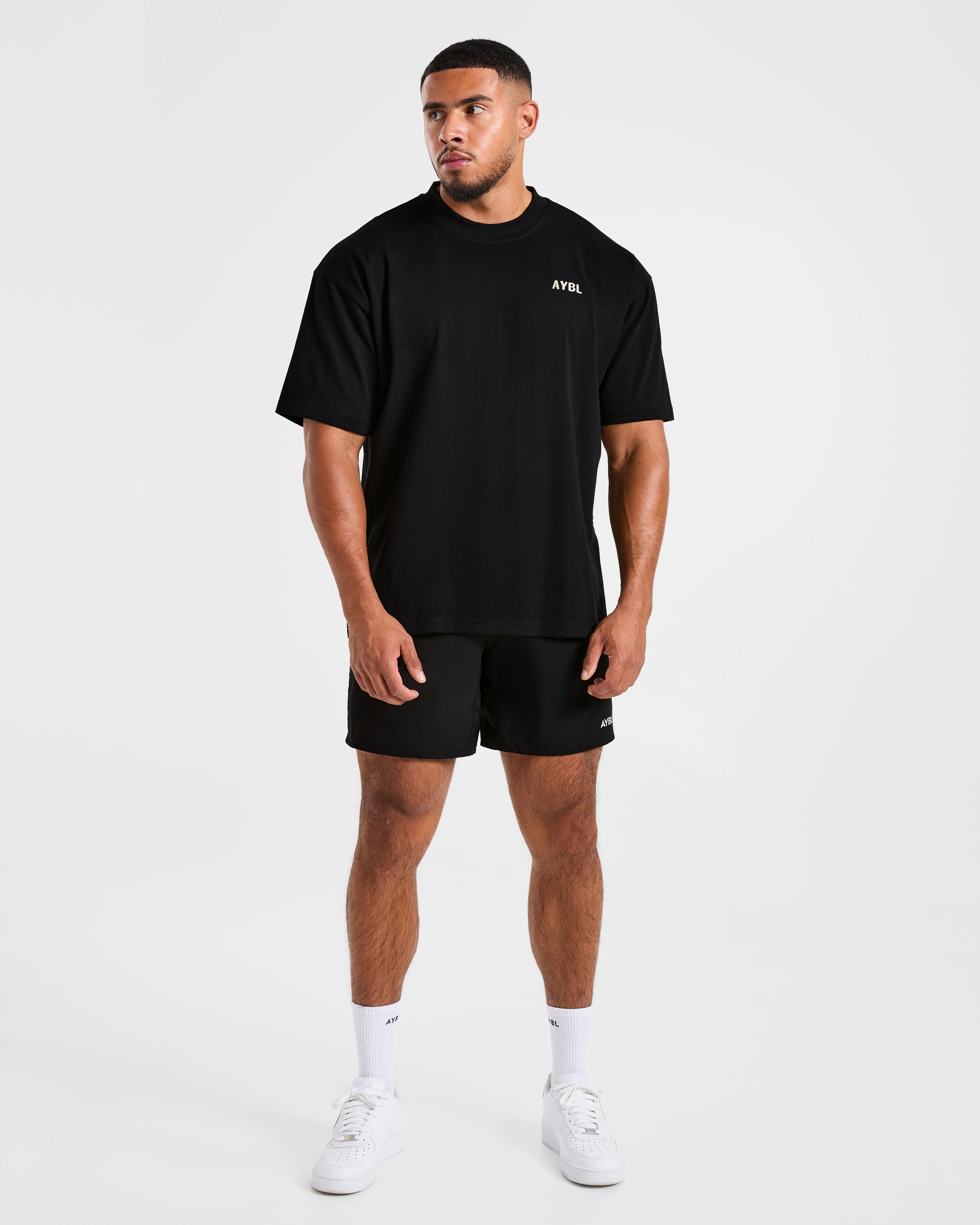 Lift Heavy Oversized T Shirt - Zwart/Off Wit - Image 3