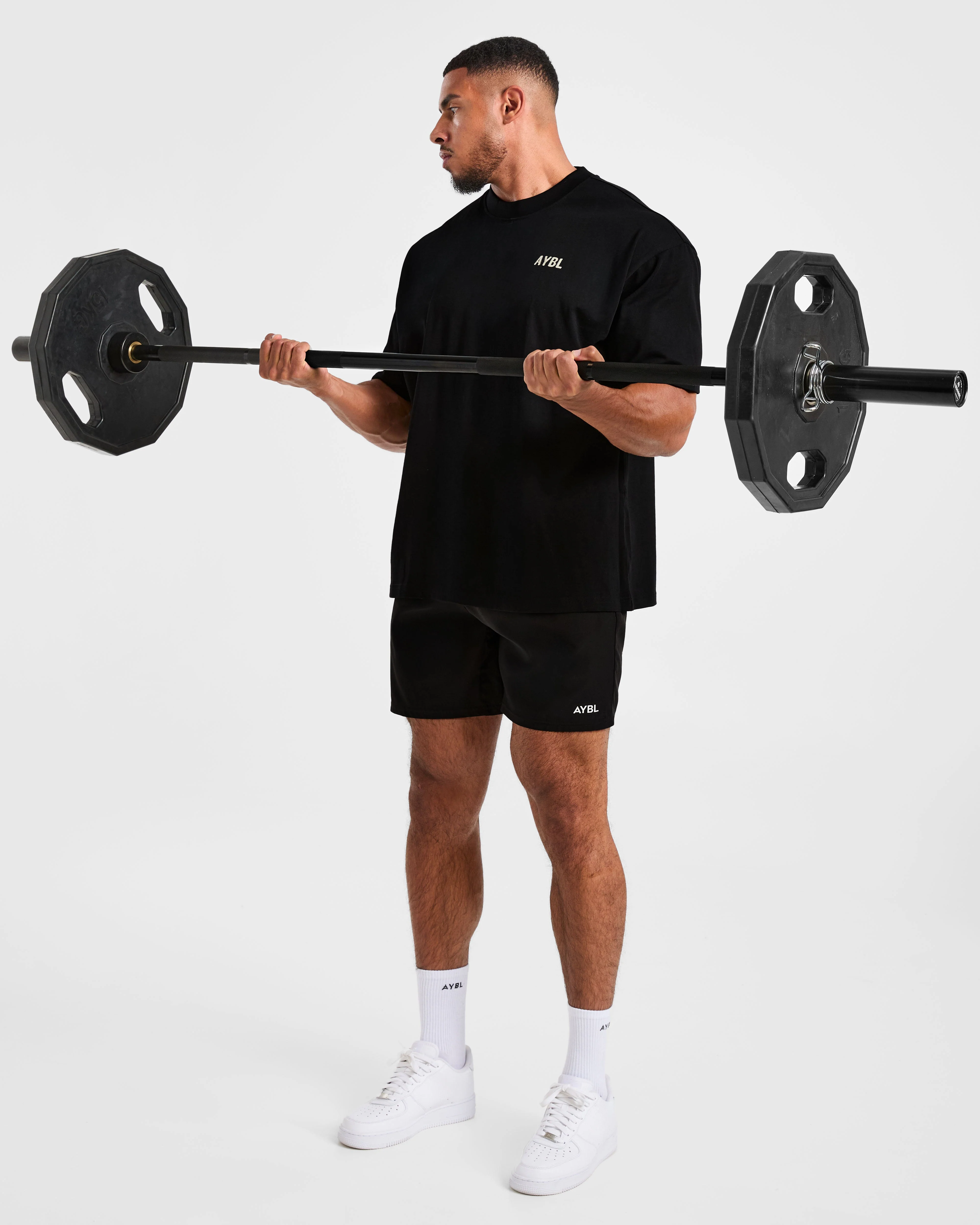 Lift Heavy Oversized T Shirt - Zwart/Off Wit - Image 7