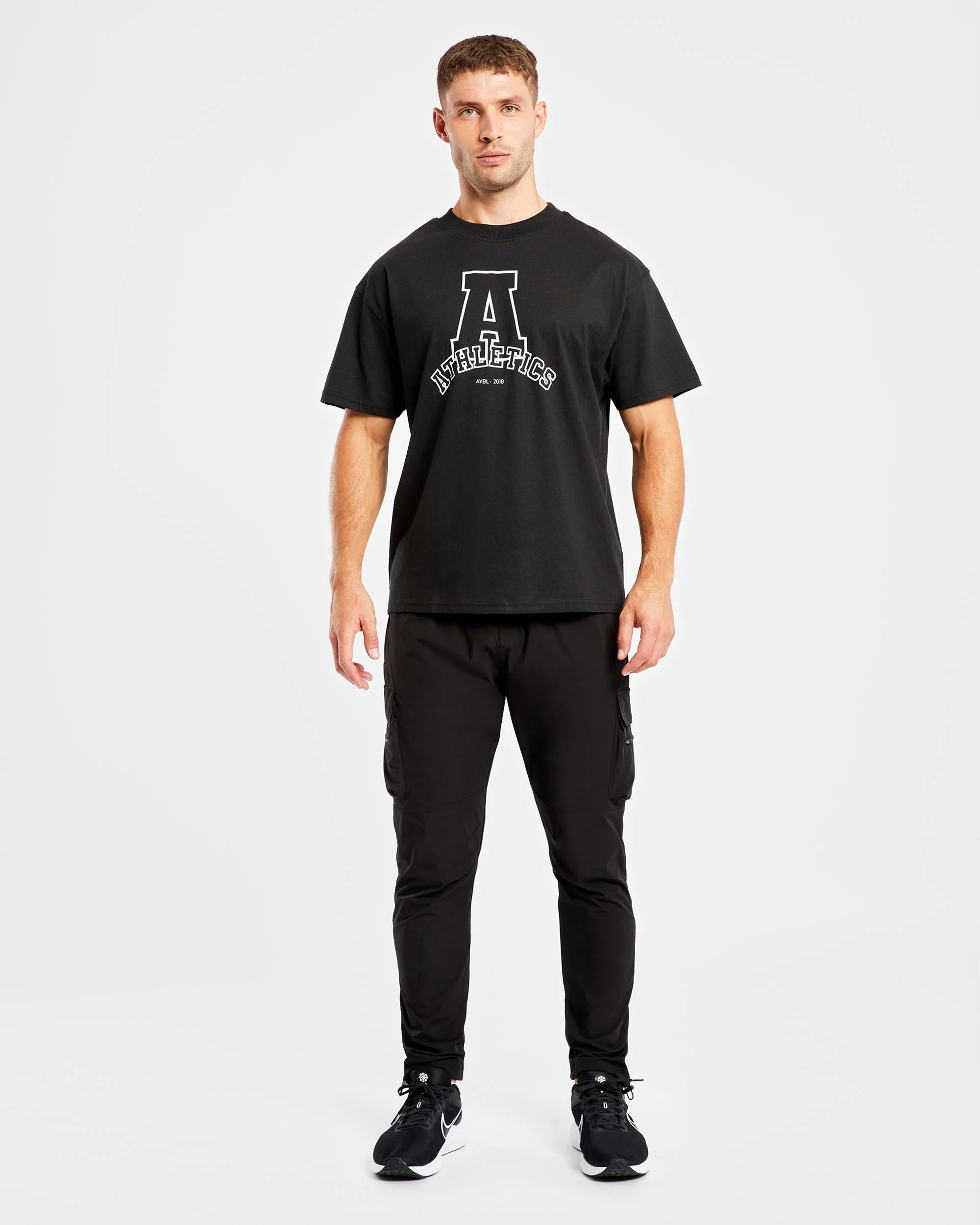 Athletics Varsity Oversized T Shirt - Zwart - Image 3