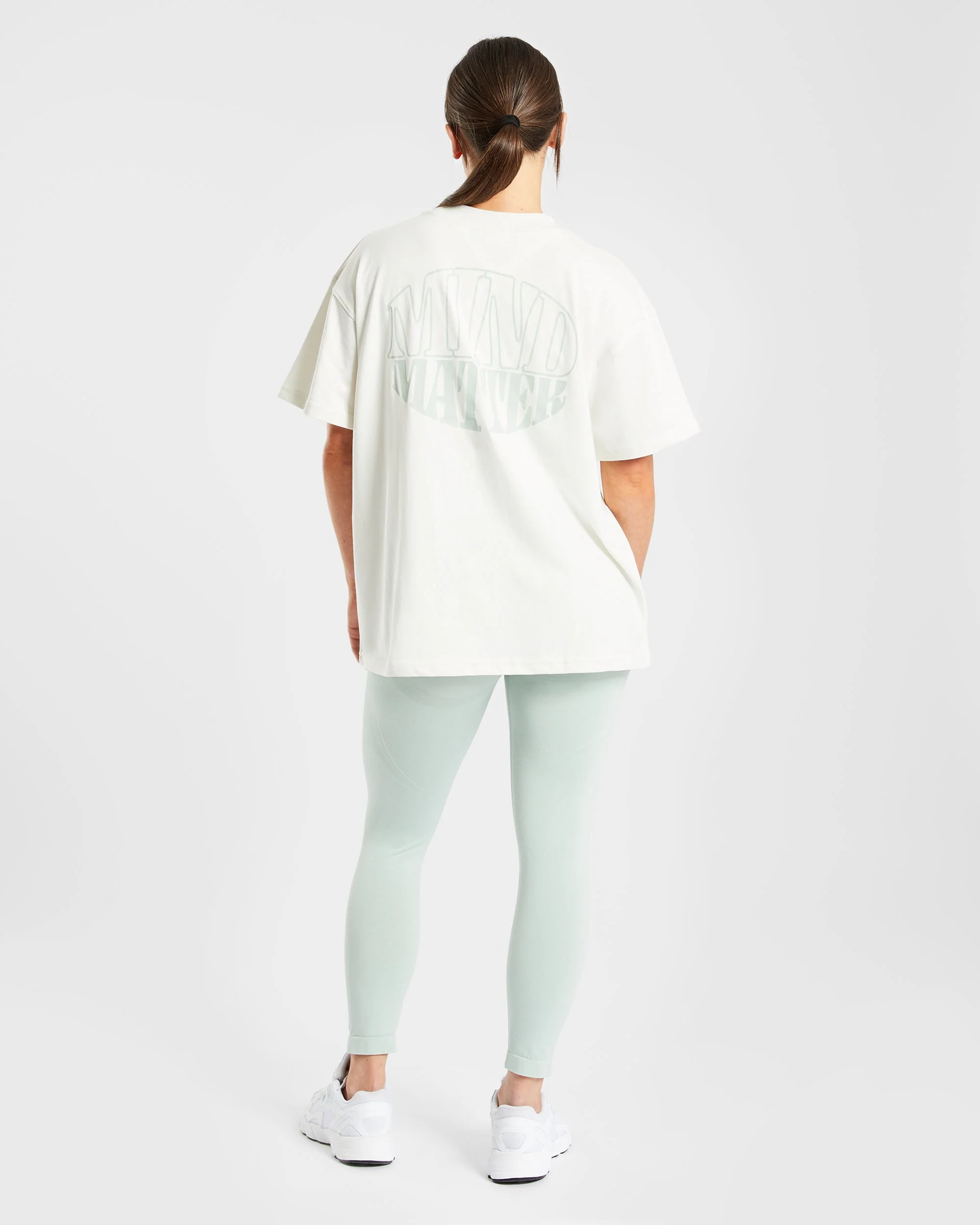 Mind Over Matter Oversized T Shirt - Beige/Groen - Image 12